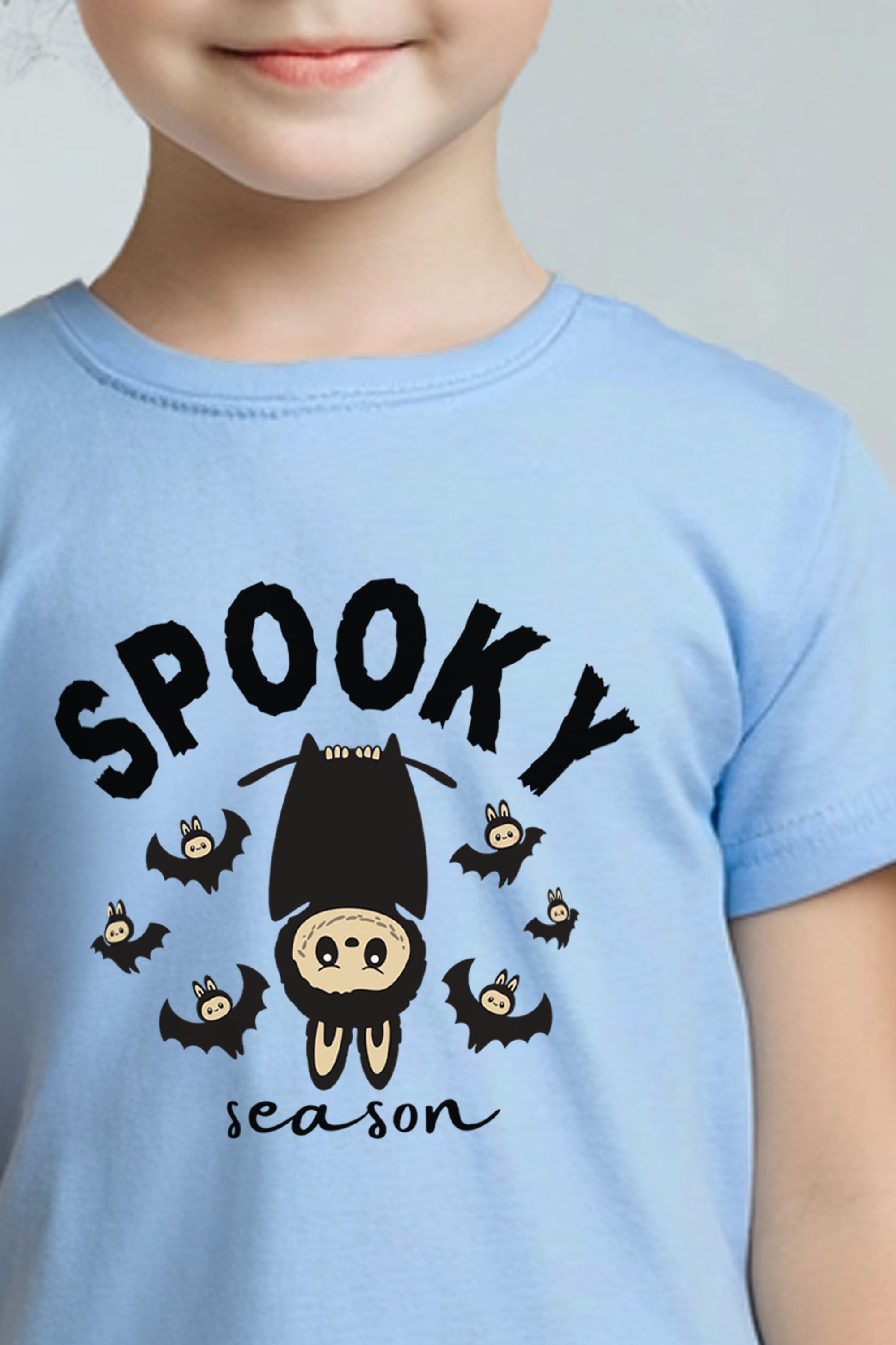 Kids Halloween Spooky Labubu Season Printed T-Shirt