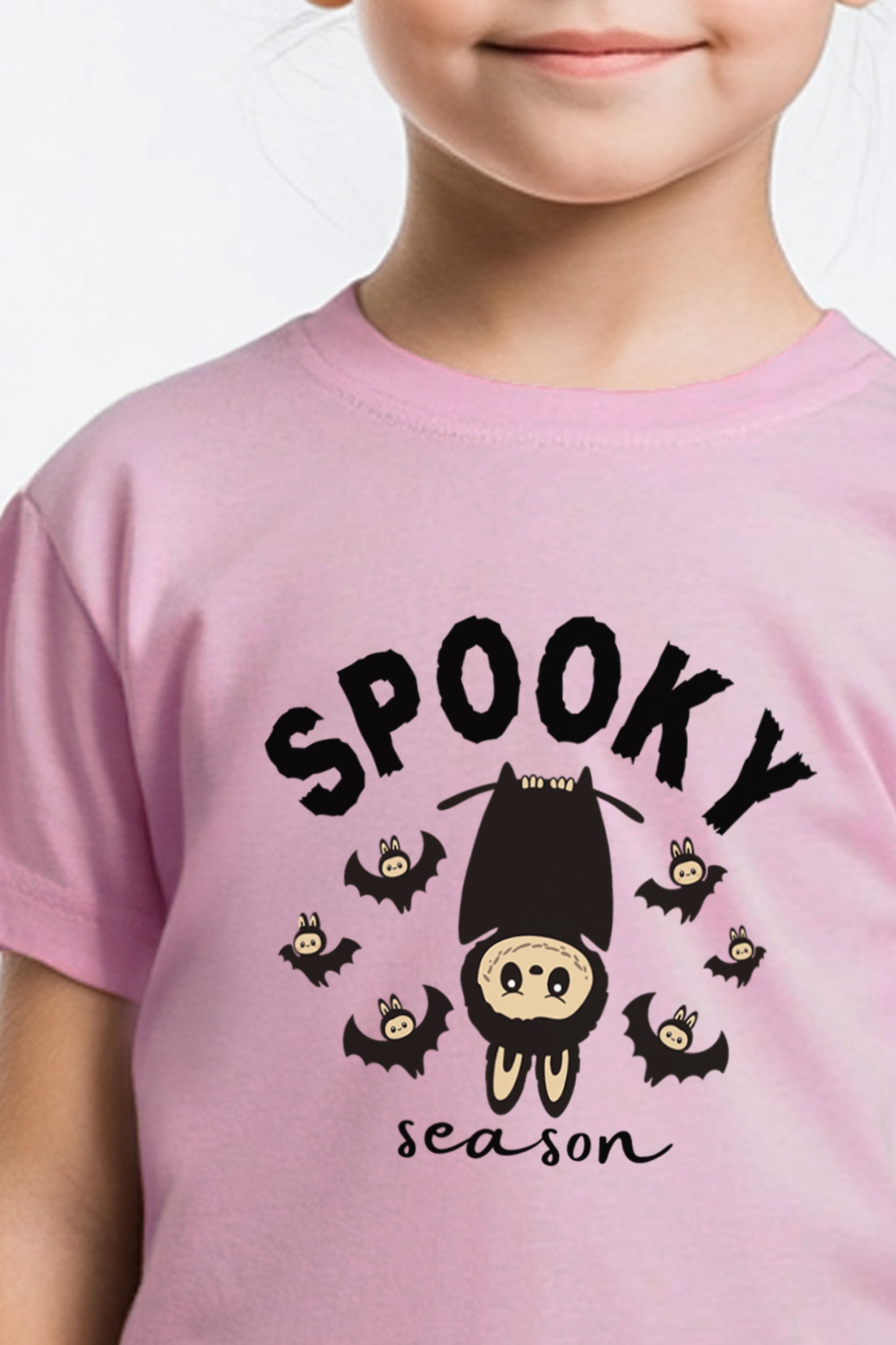 Kids Halloween Spooky Labubu Season Printed T-Shirt