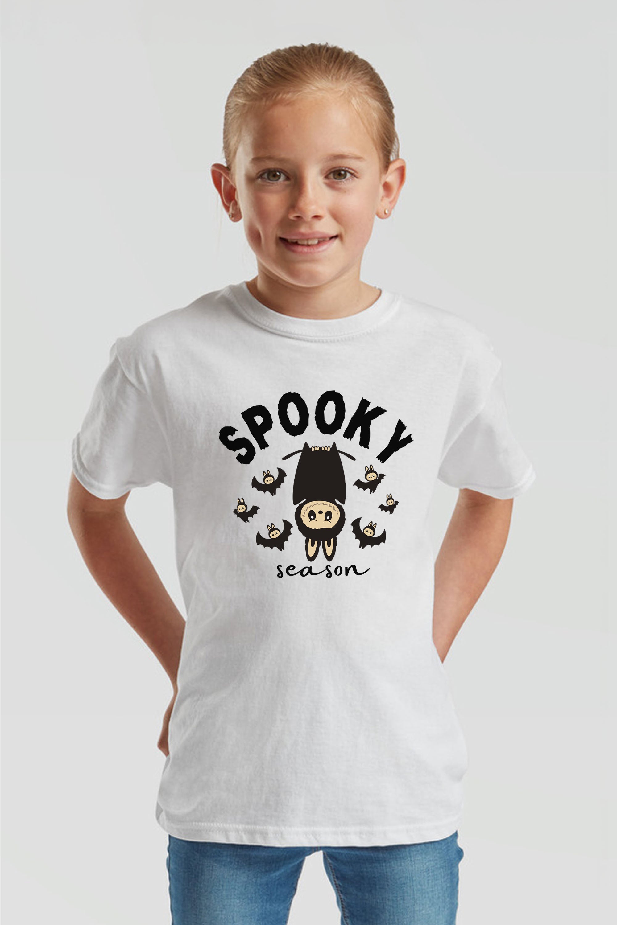 Kids Halloween Spooky Labubu Season Printed T-Shirt