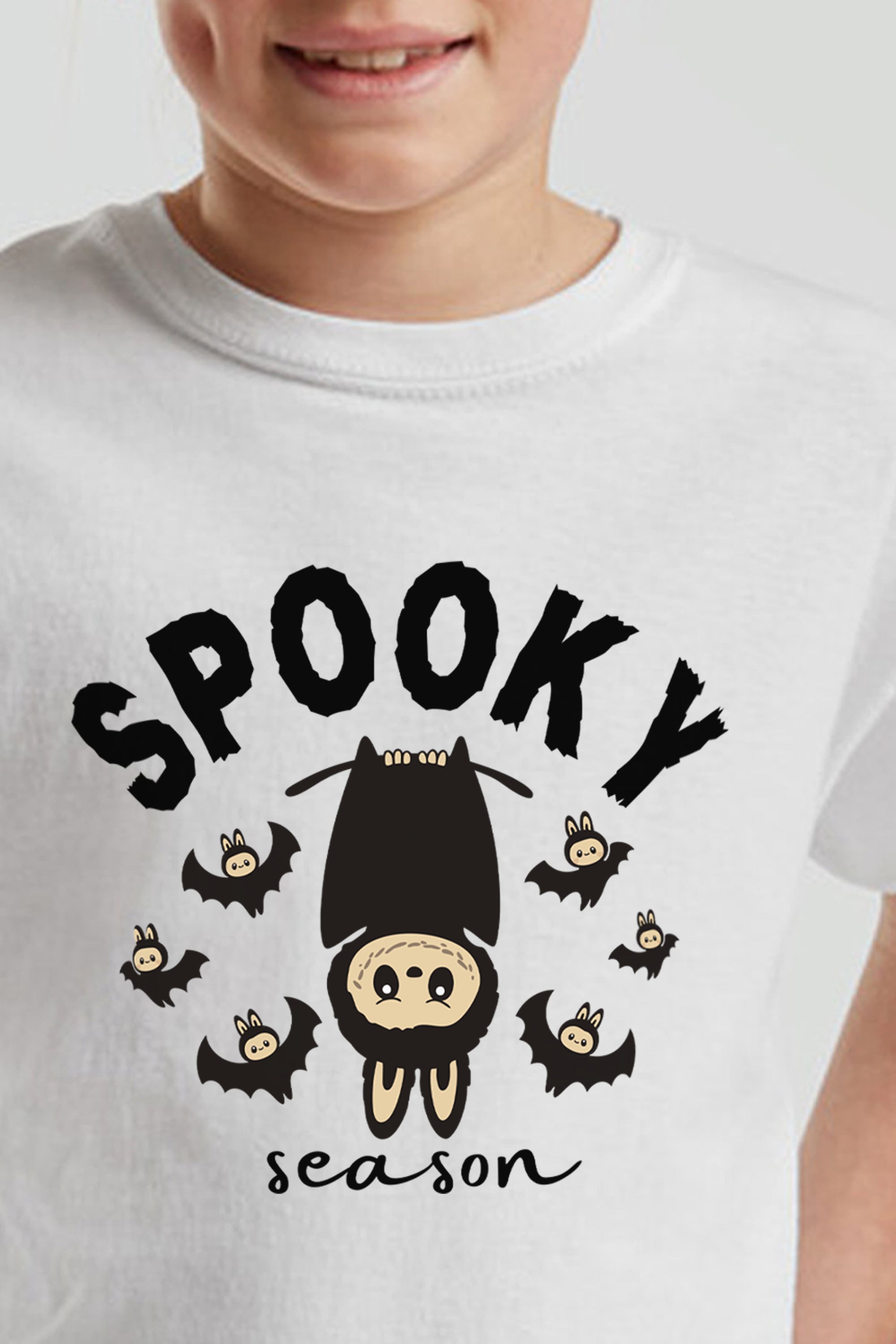 Kids Halloween Spooky Labubu Season Printed T-Shirt