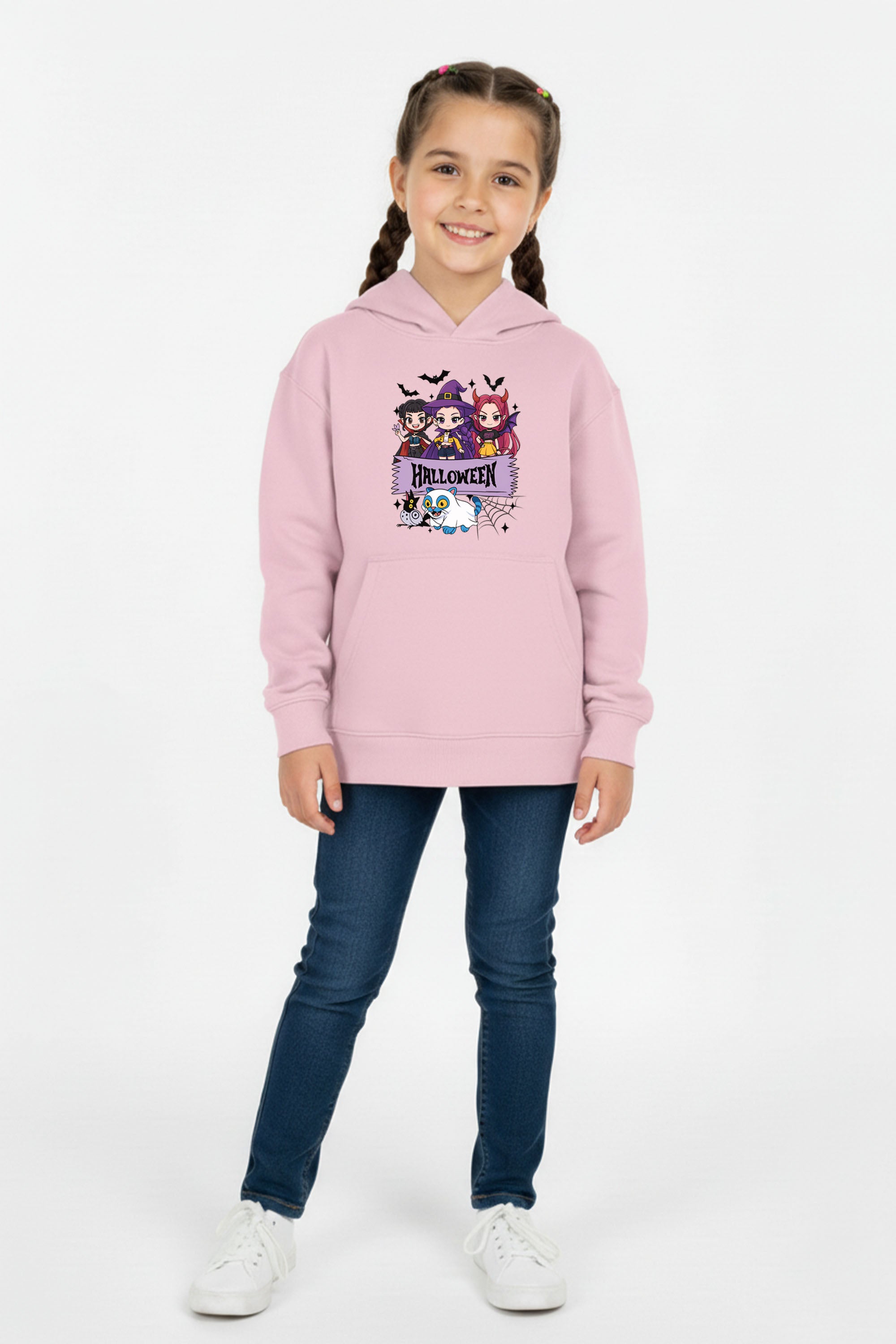 Kids Spooky K-Pop Halloween Printed Hoodie