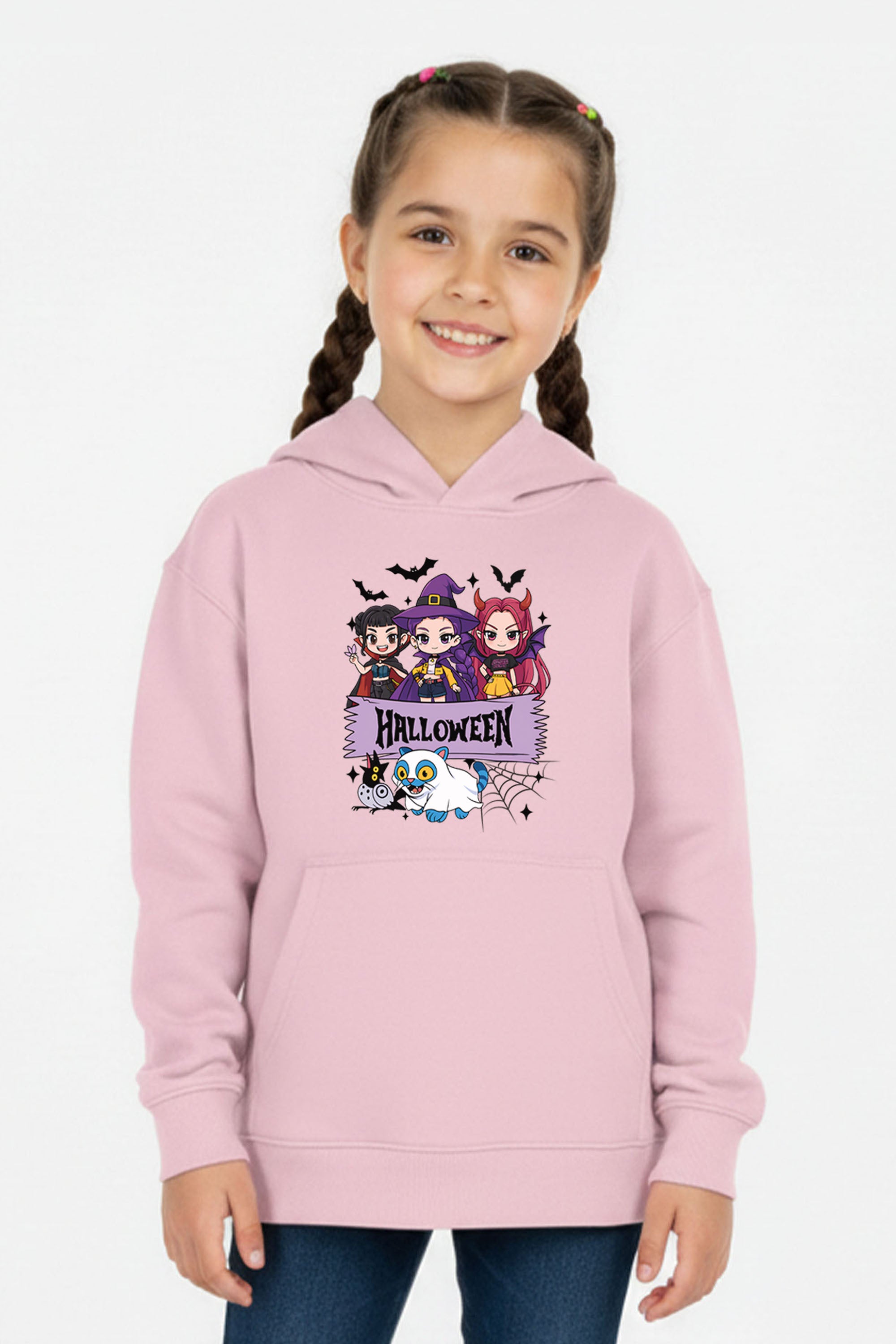 Kids Spooky K-Pop Halloween Printed Hoodie