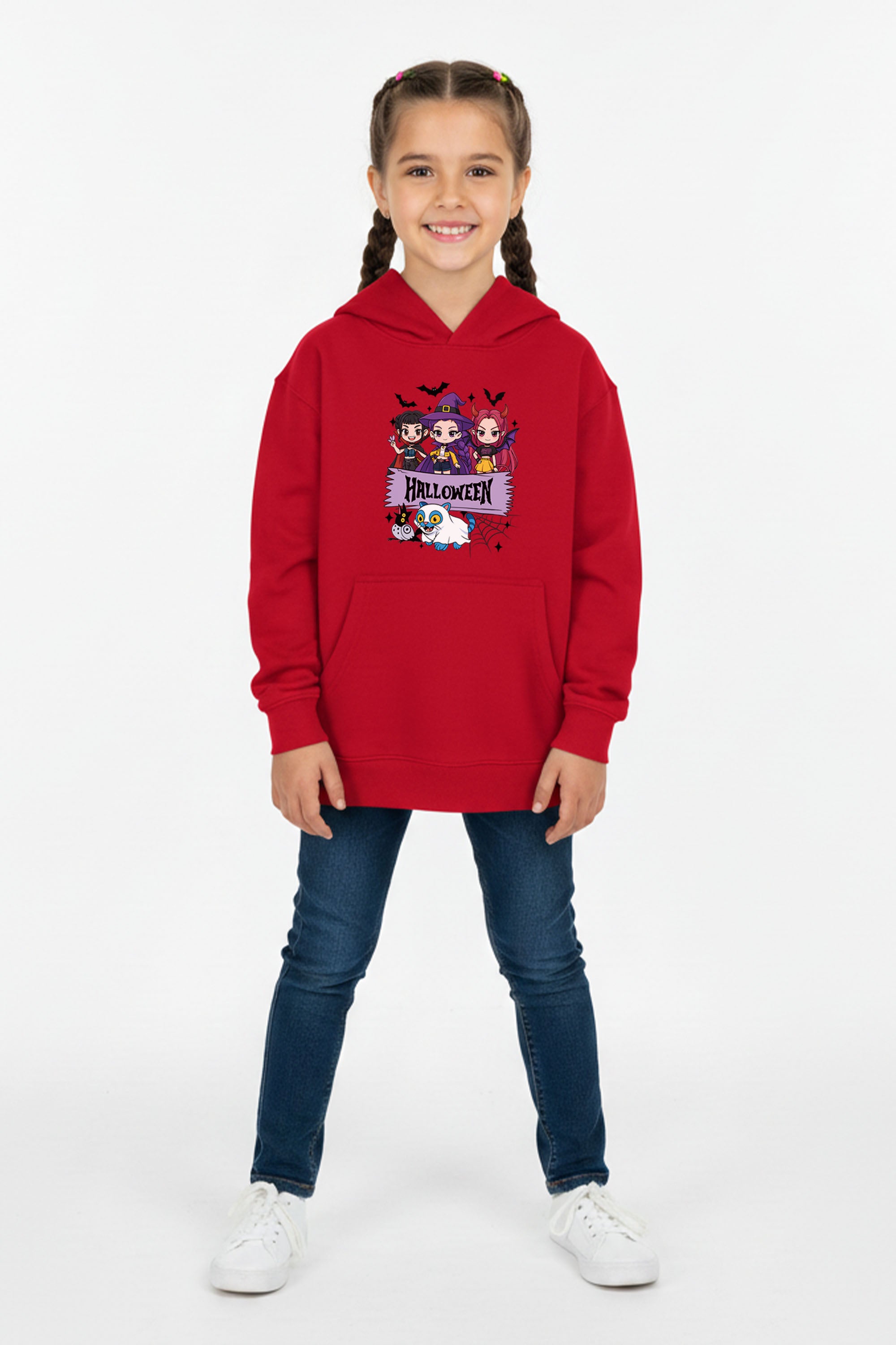 Kids Spooky K-Pop Halloween Printed Hoodie