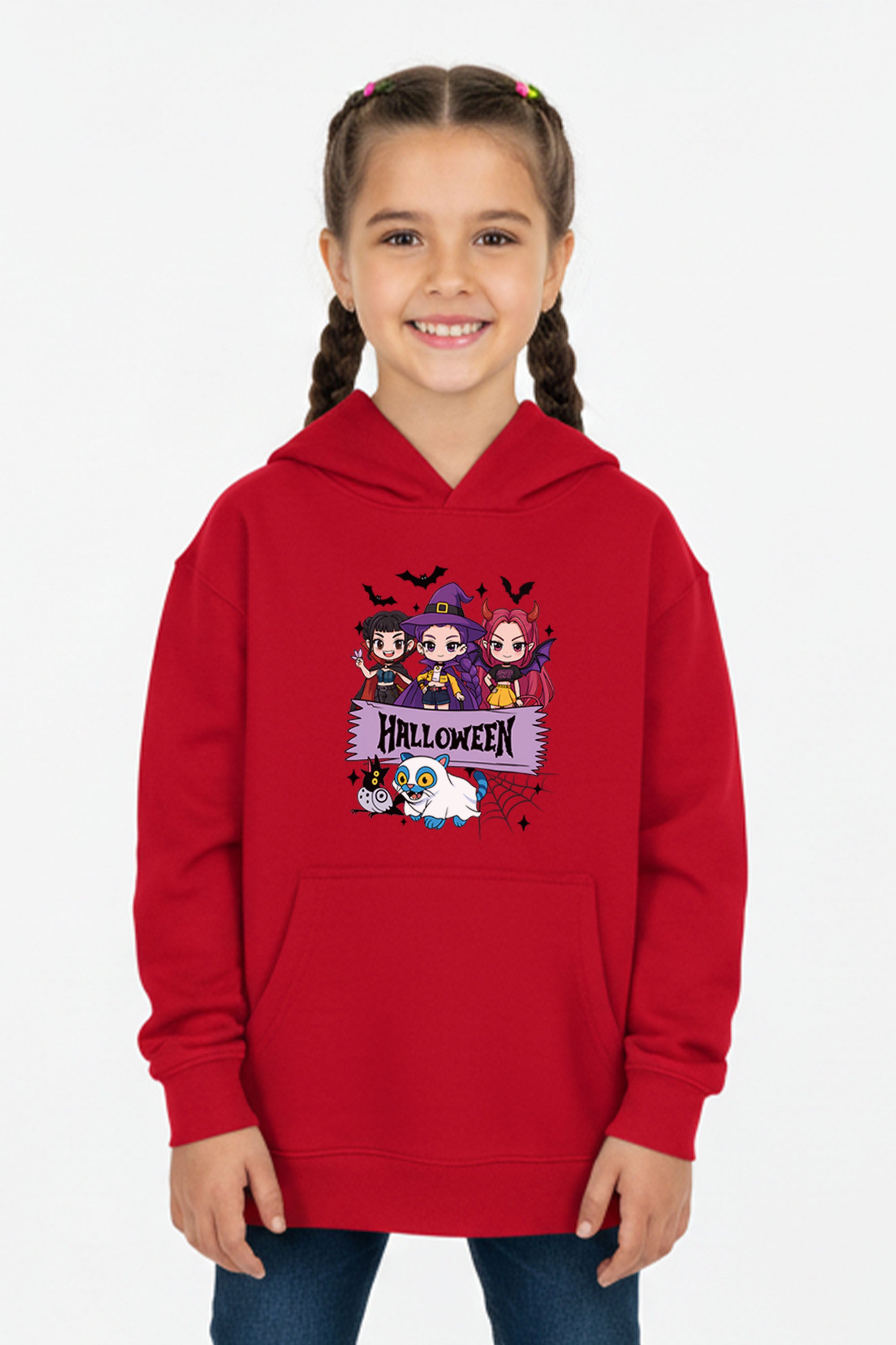 Kids Spooky K-Pop Halloween Printed Hoodie