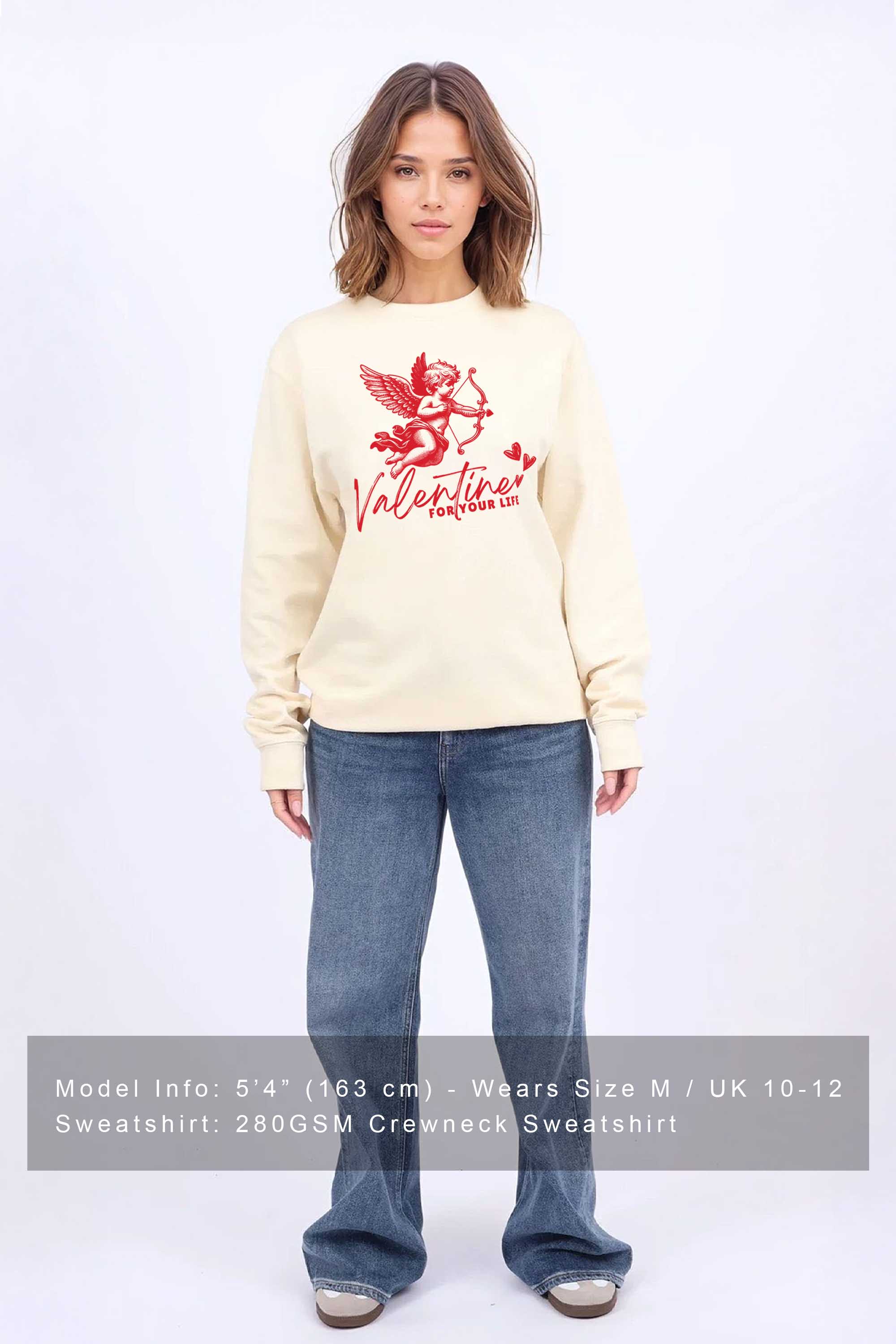 Valentine Cupid Graphic Printed Sweatshirt