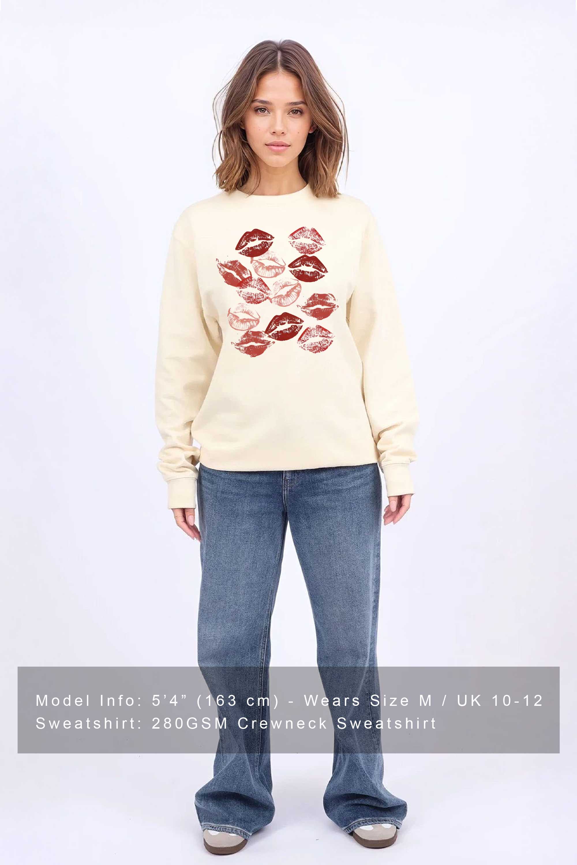 Valentine Trendy Lips Graphic Printed Sweatshirt