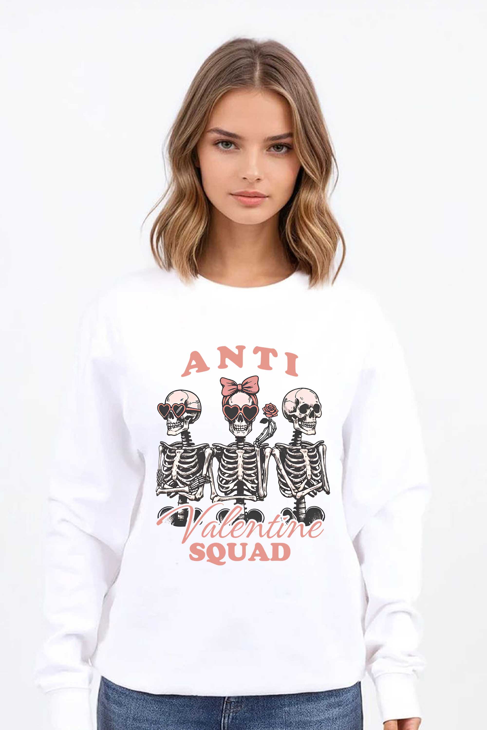 Anti Valentine Squad Printed Sweatshirt