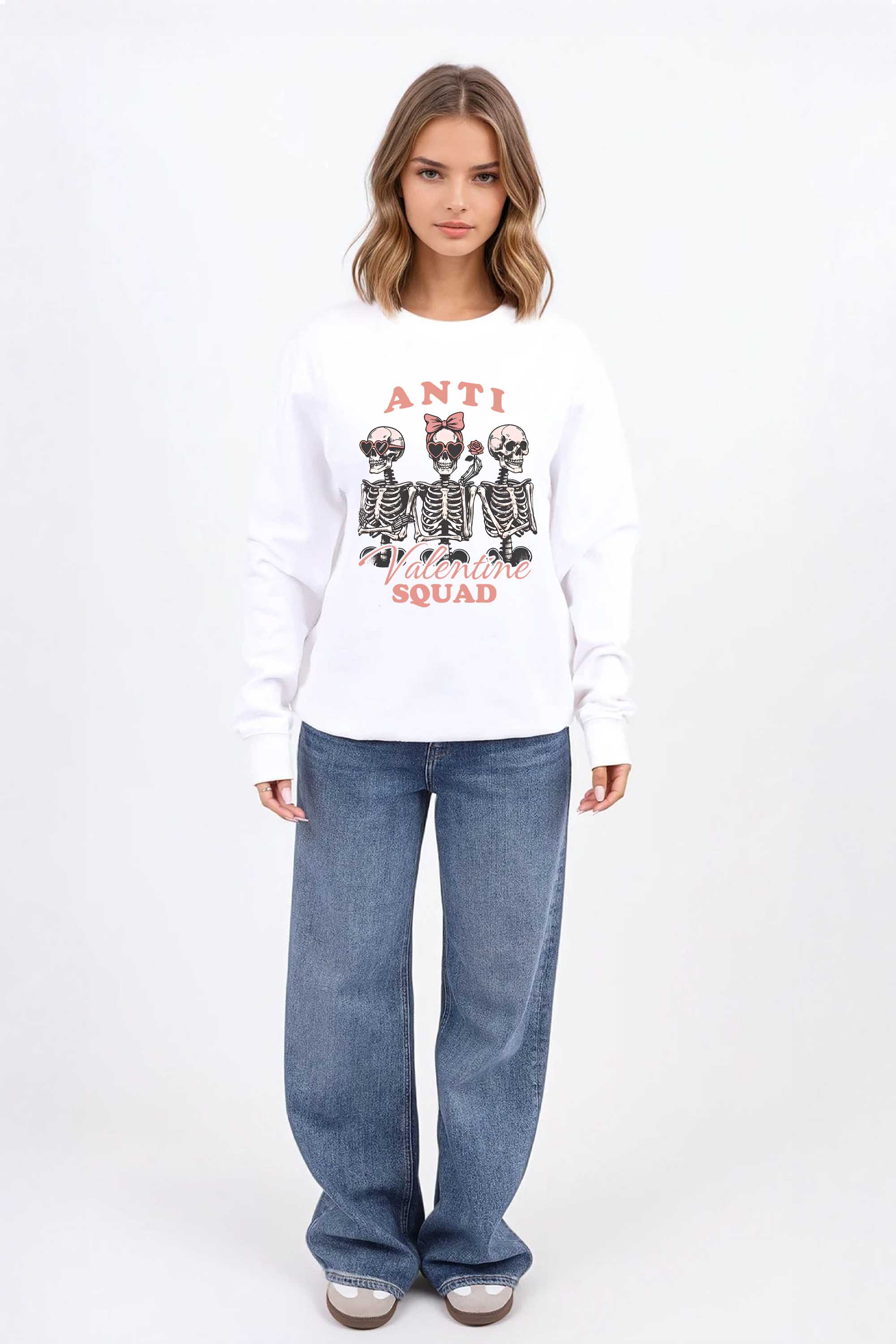 Anti Valentine Squad Printed Sweatshirt