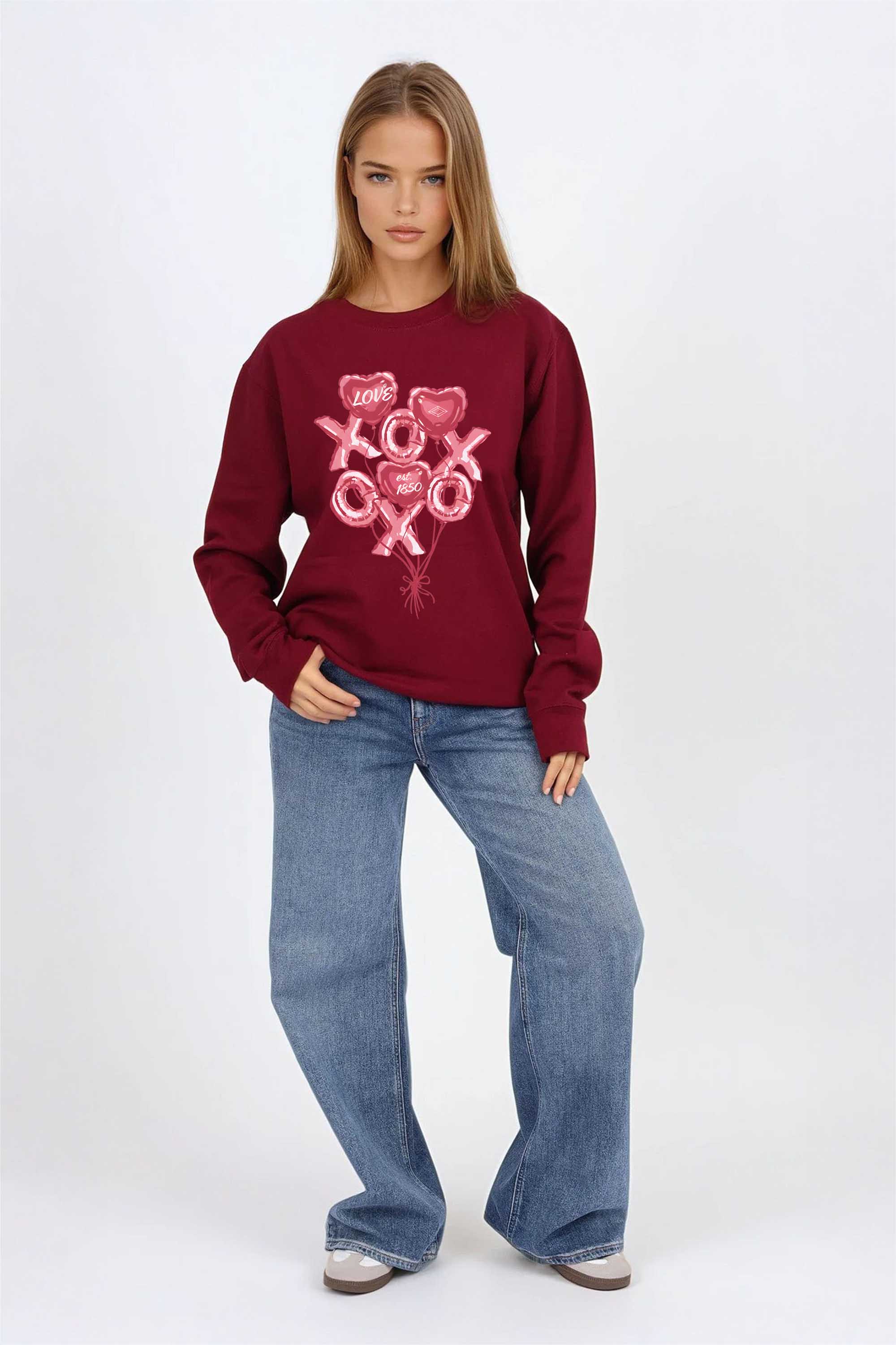 Valentine XOXO Love Printed Sweatshirt