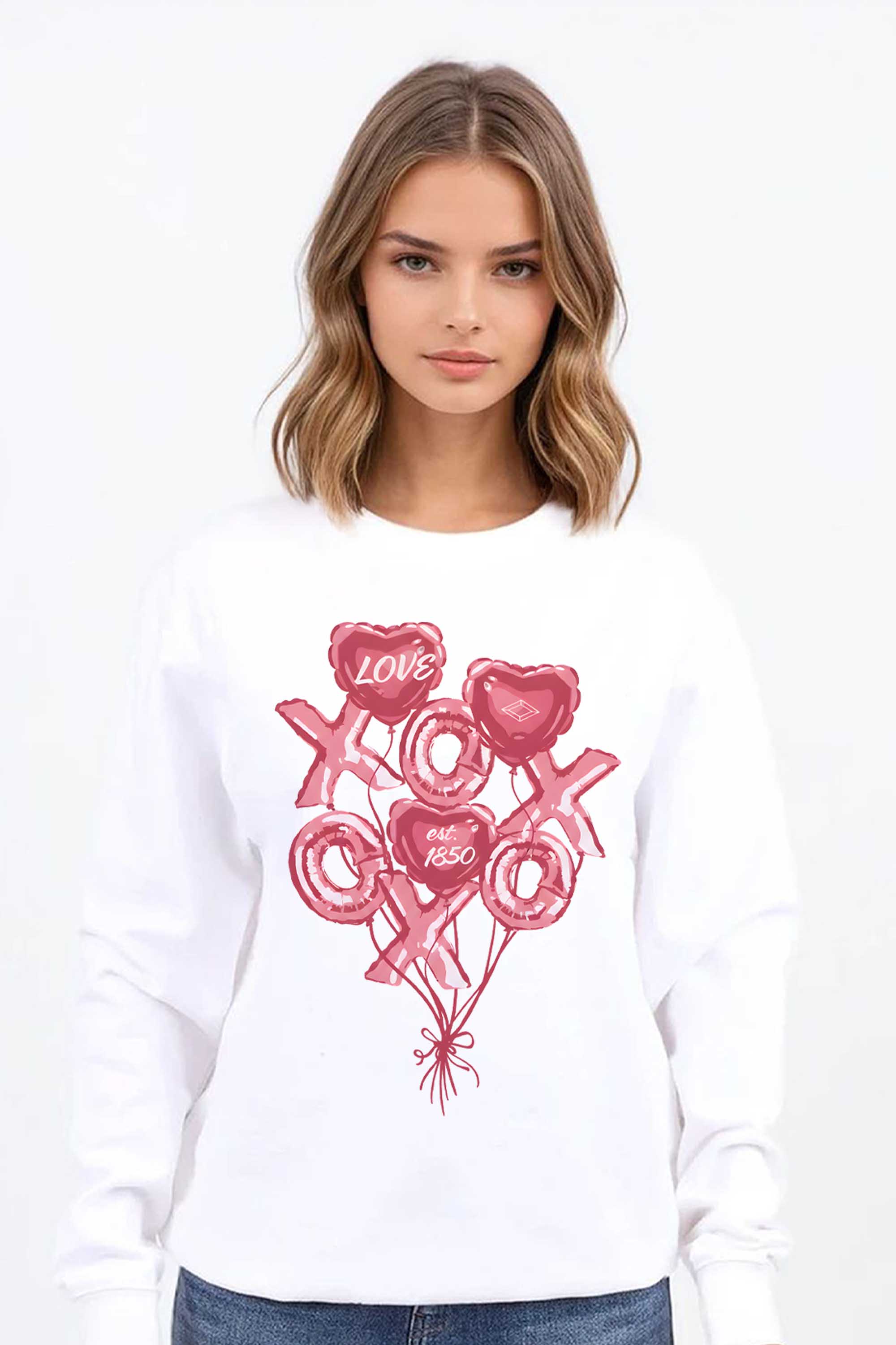 Valentine XOXO Love Printed Sweatshirt