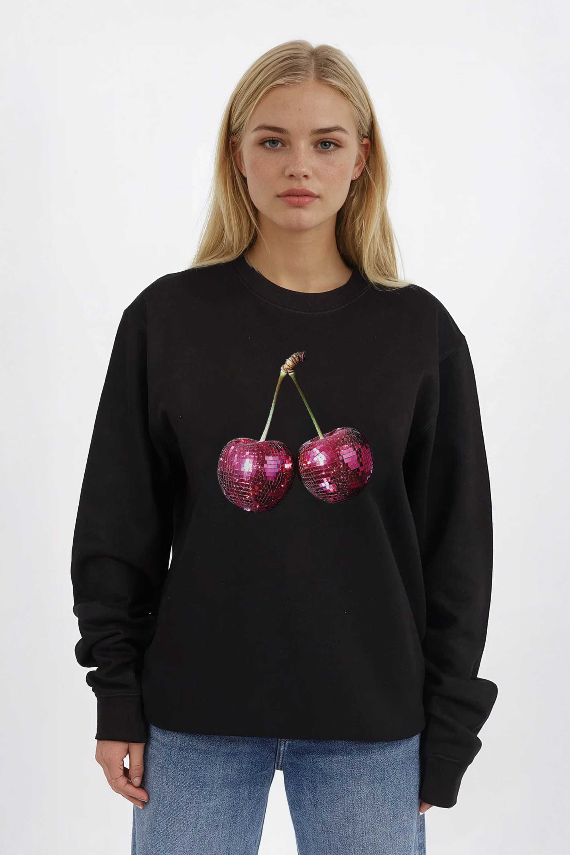 Disco Cherry Printed Sweatshirt
