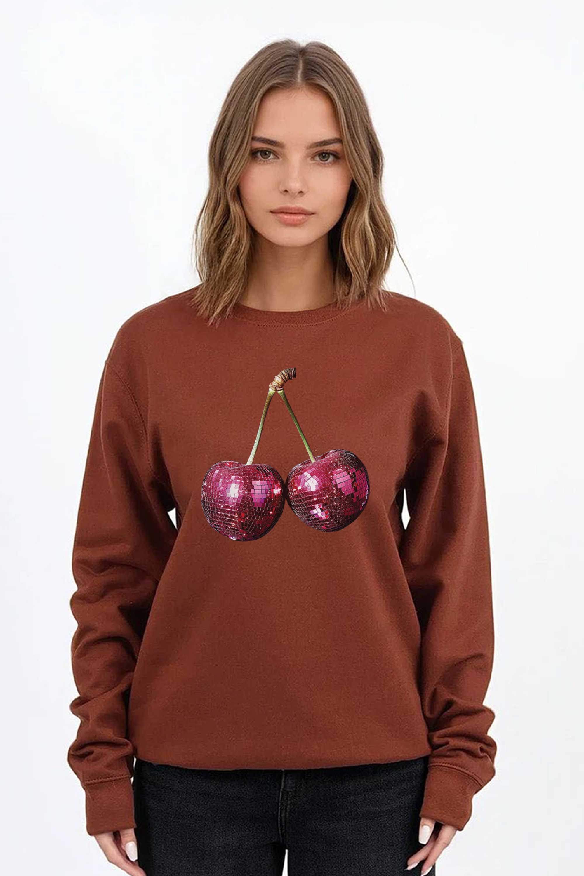 Disco Cherry Printed Sweatshirt