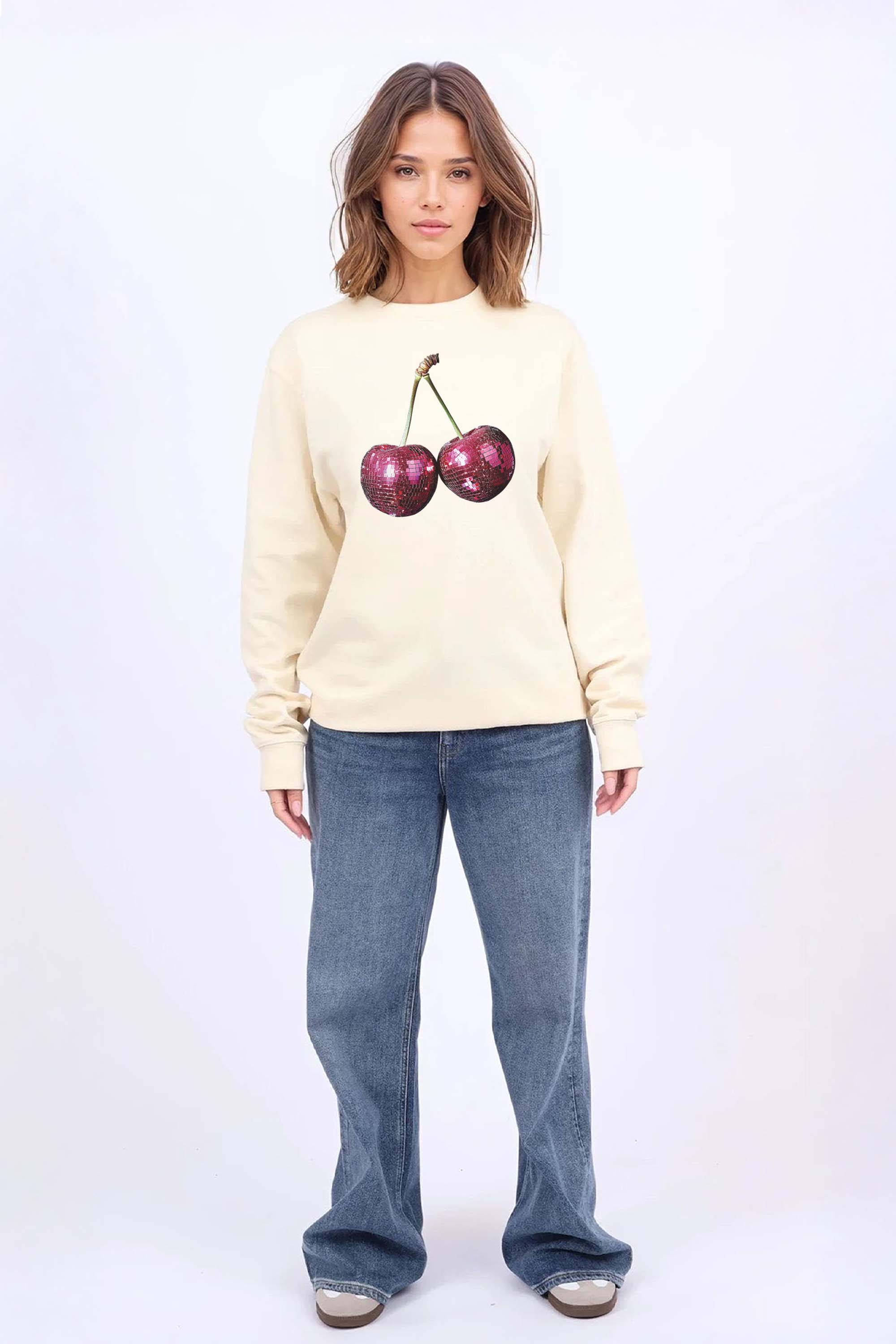 Disco Cherry Printed Sweatshirt