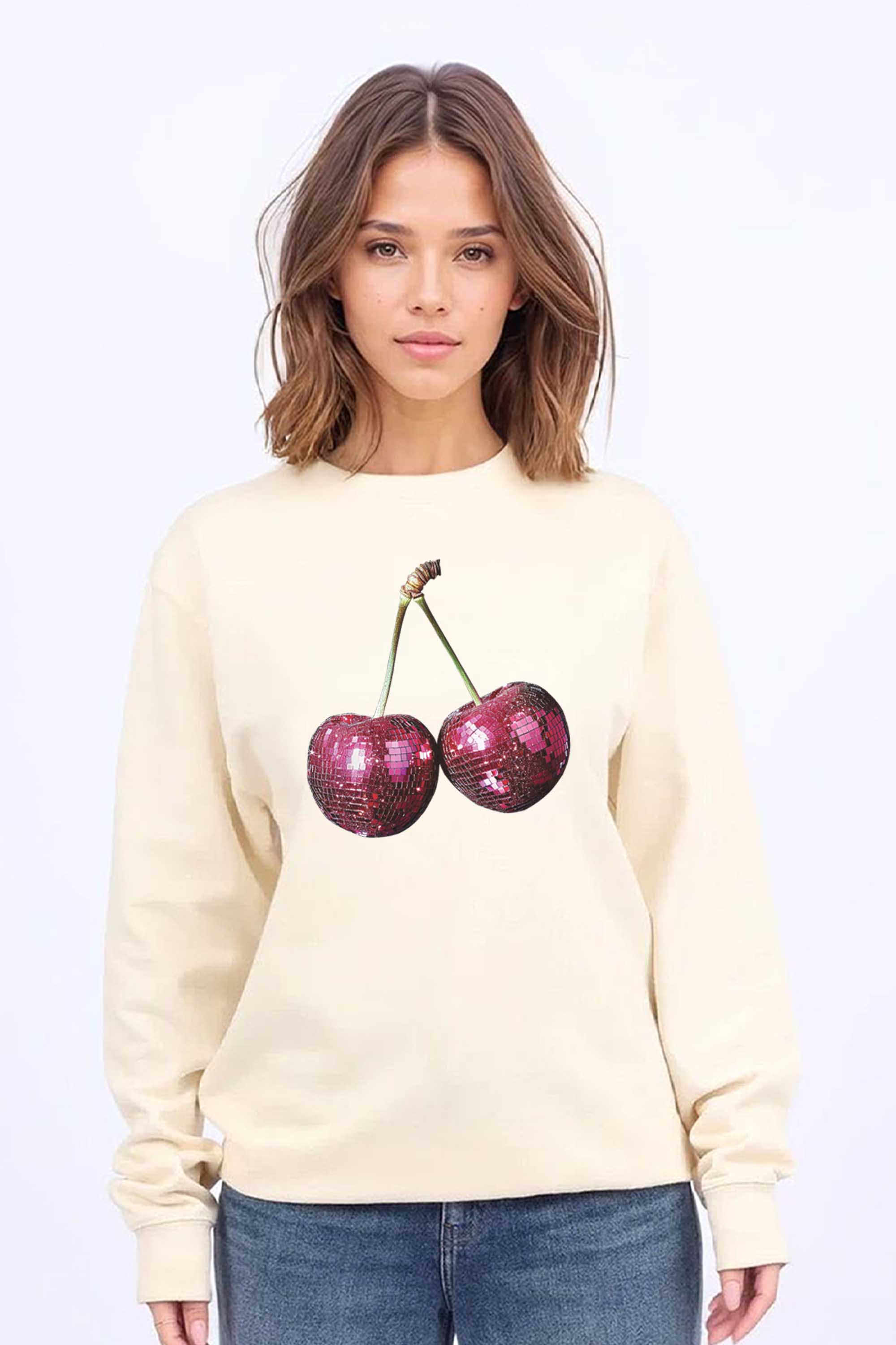 Disco Cherry Printed Sweatshirt