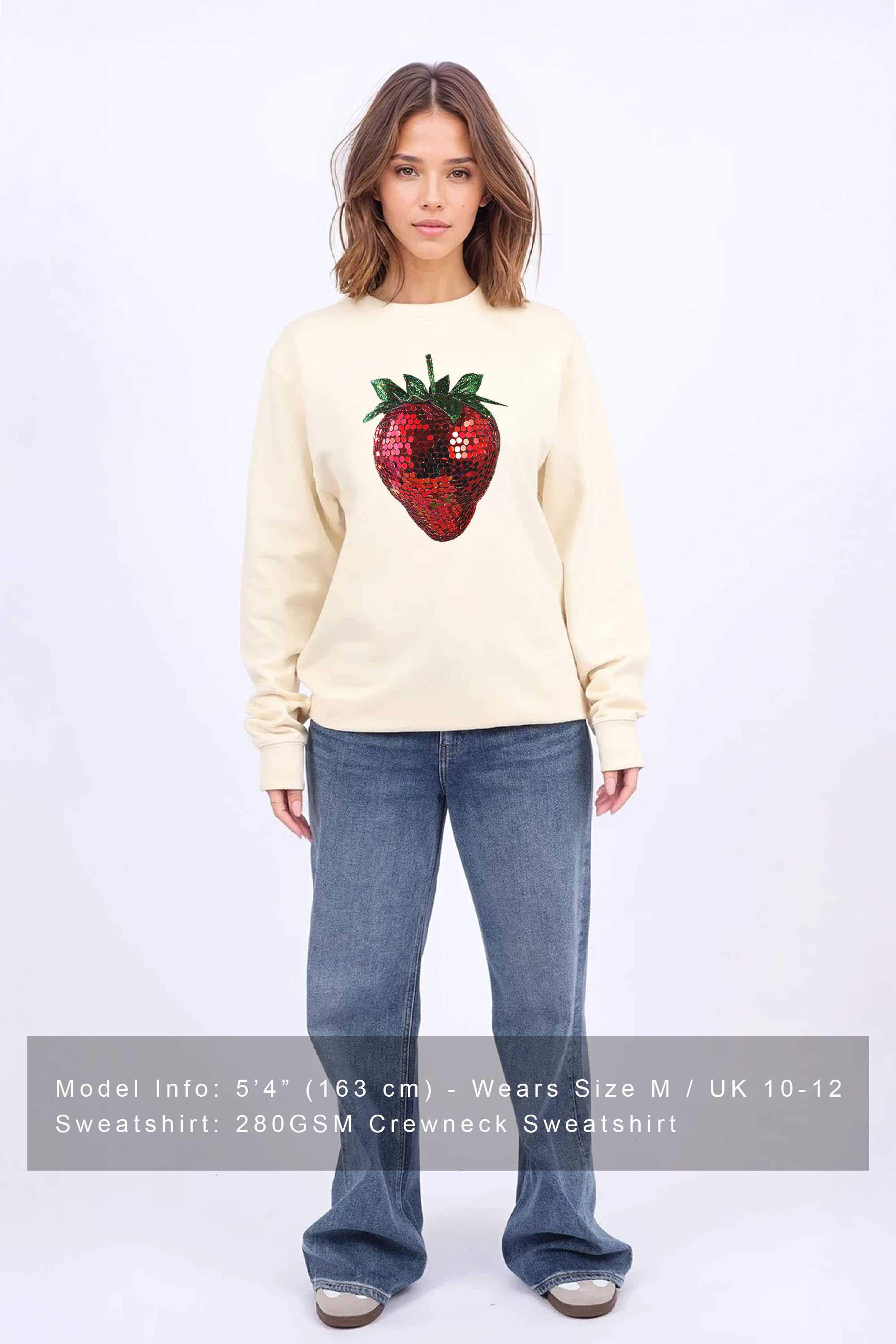 Disco Strawberry Printed Sweatshirt