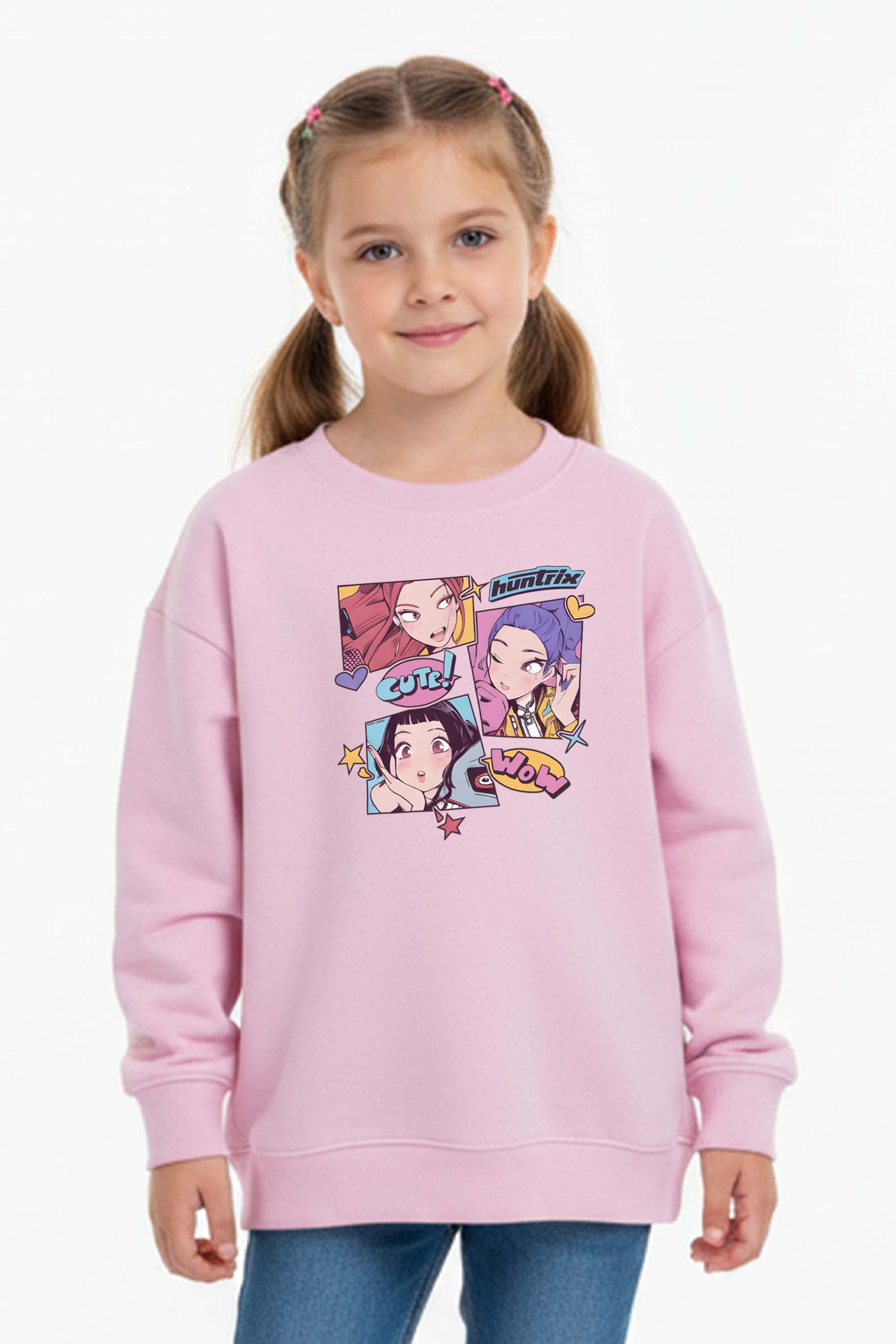 Kids Cute K-Pop Anime Graphic Sweatshirt