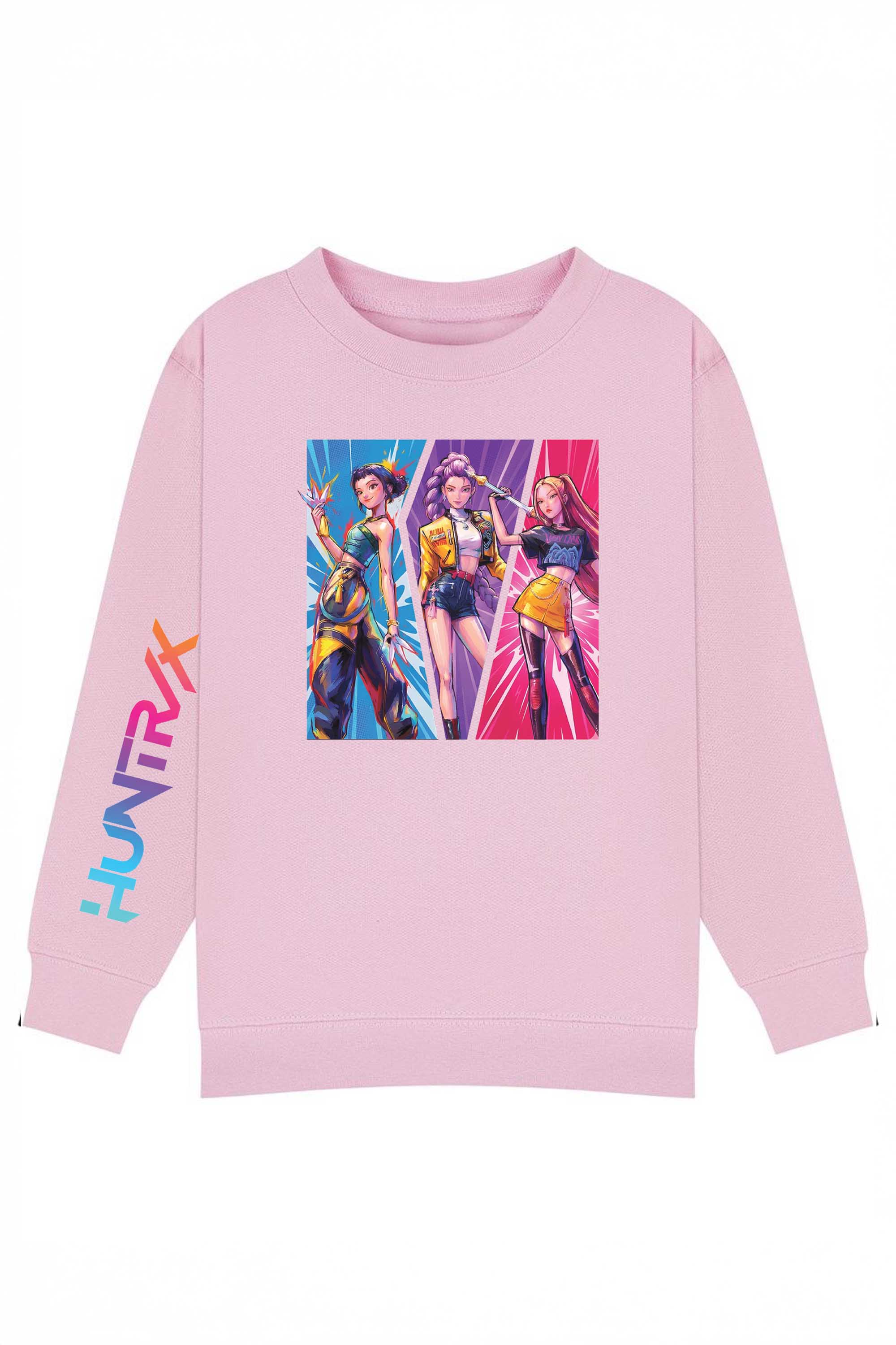 Kids K-Pop Inspired Girl Trio Printed Sweatshirt