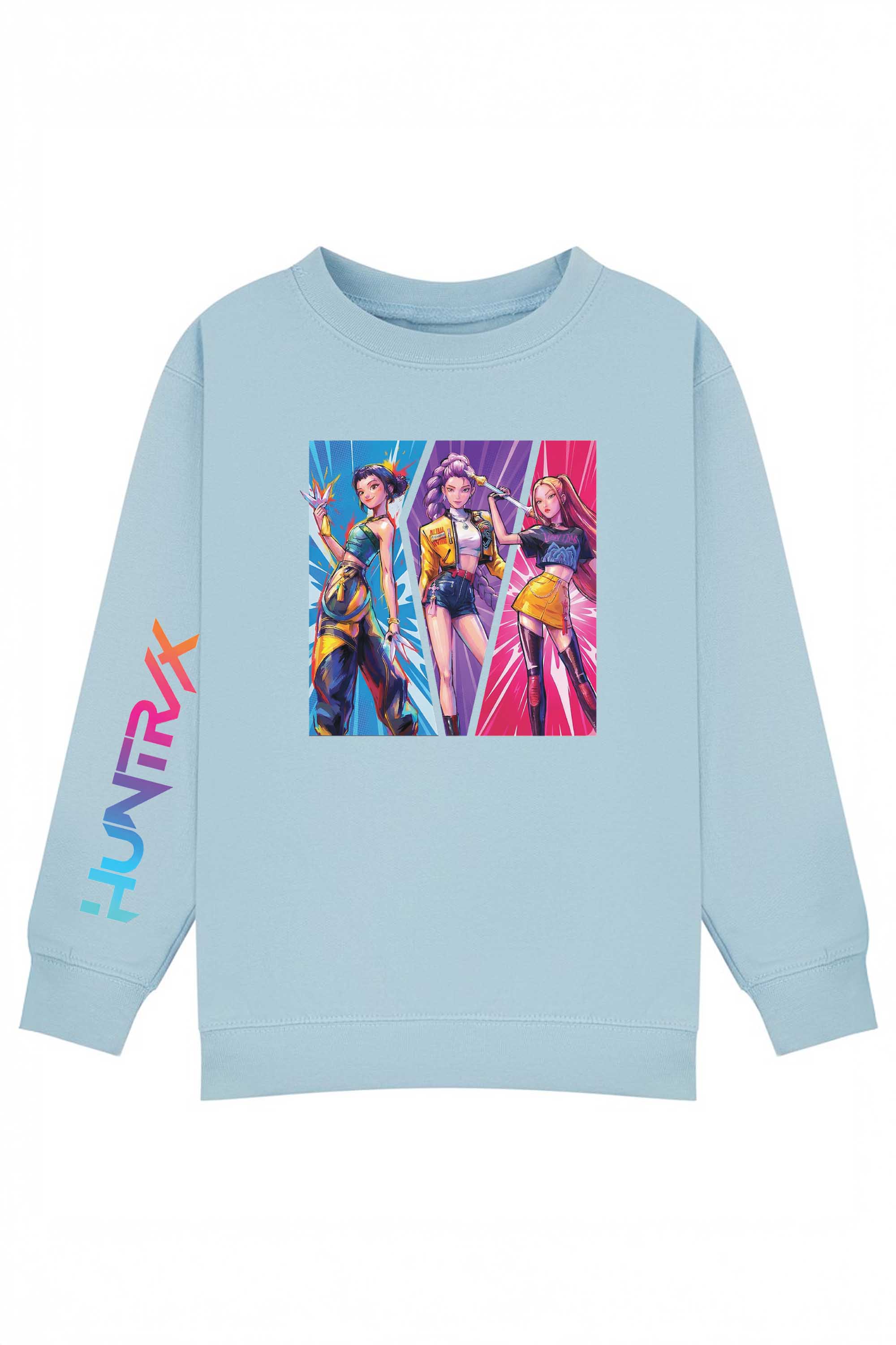 Kids K-Pop Inspired Girl Trio Printed Sweatshirt