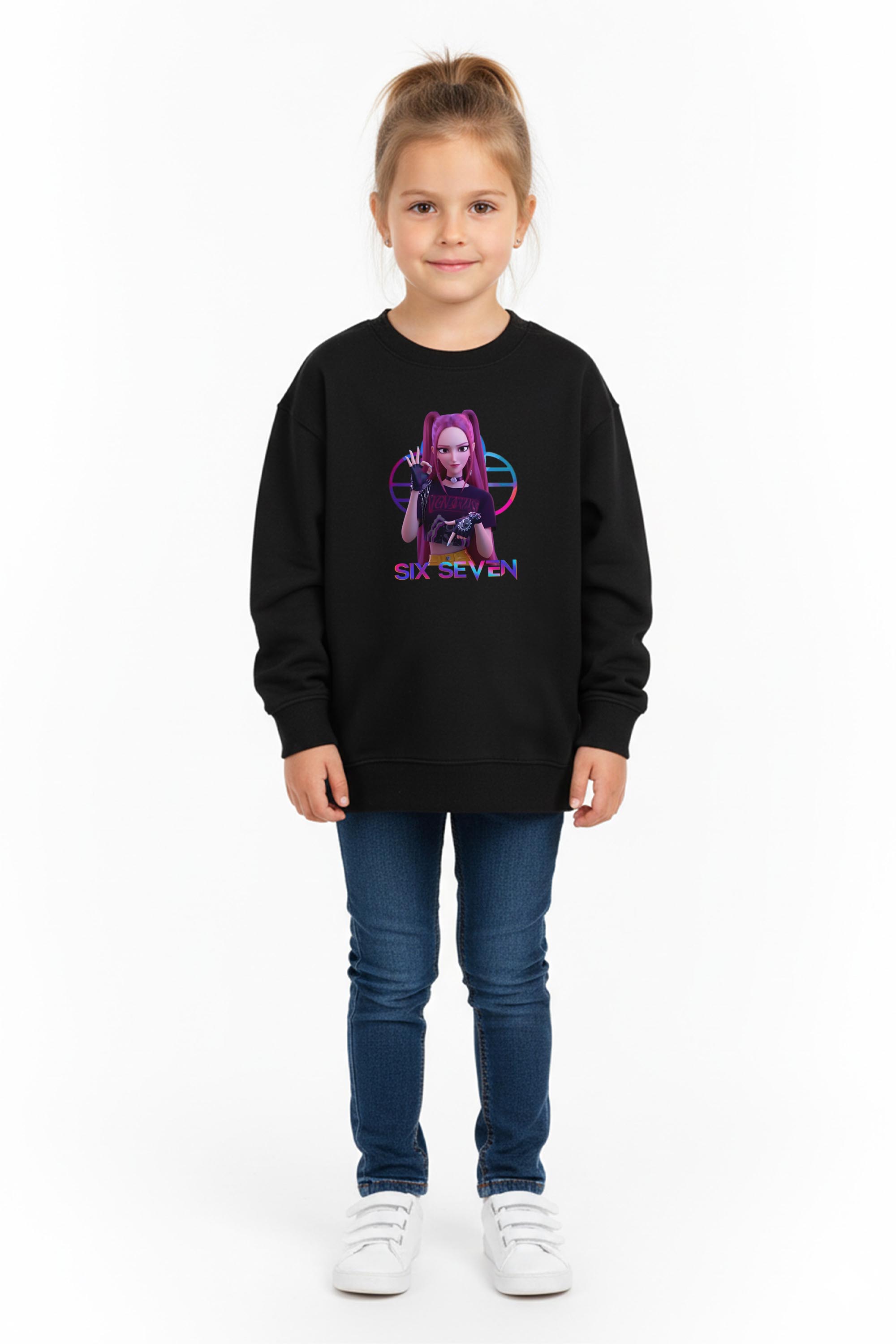 Kids K-Pop Mira Six Seven Graphic Printed Sweatshirt