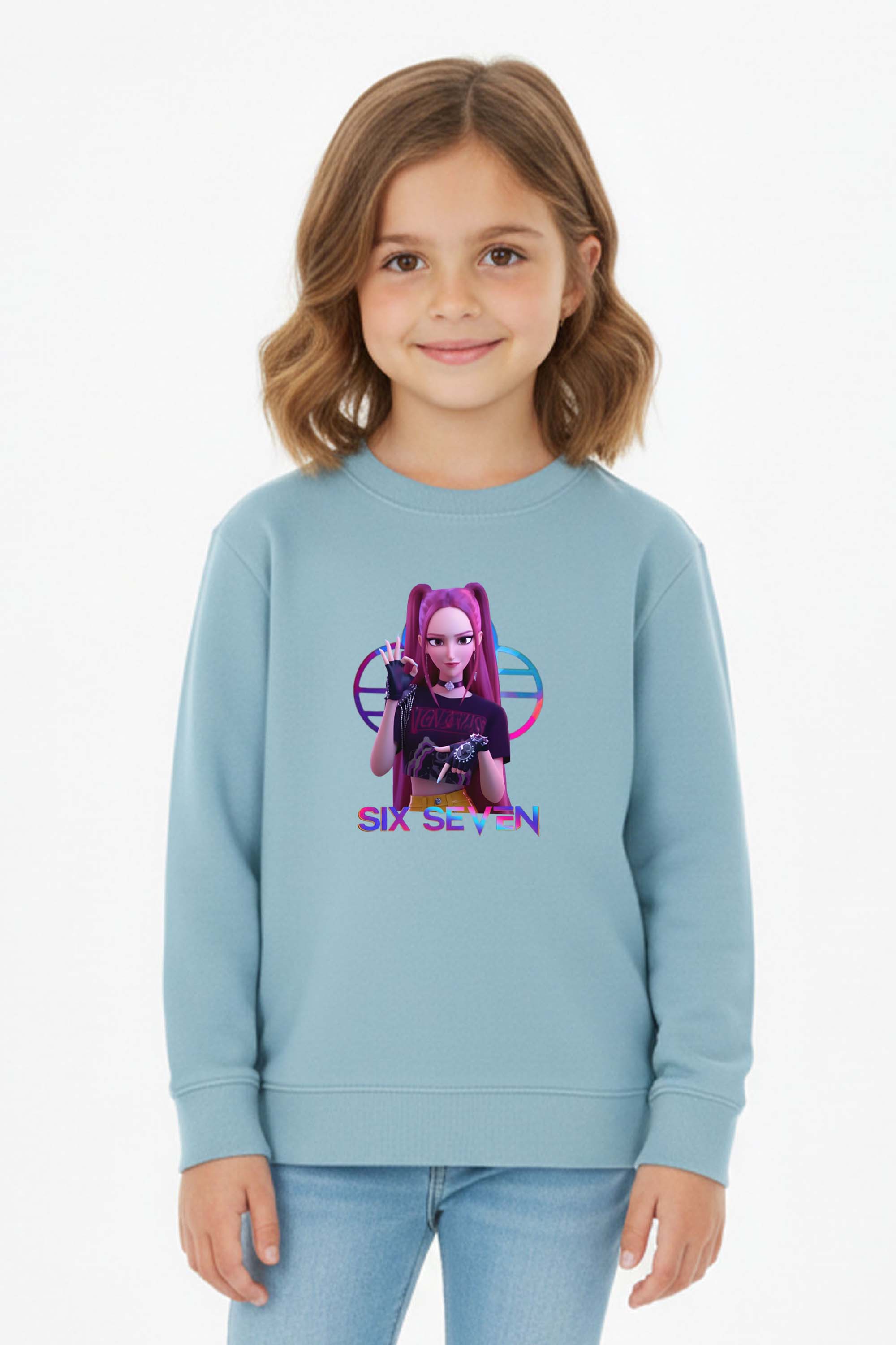 Kids K-Pop Mira Six Seven Graphic Printed Sweatshirt