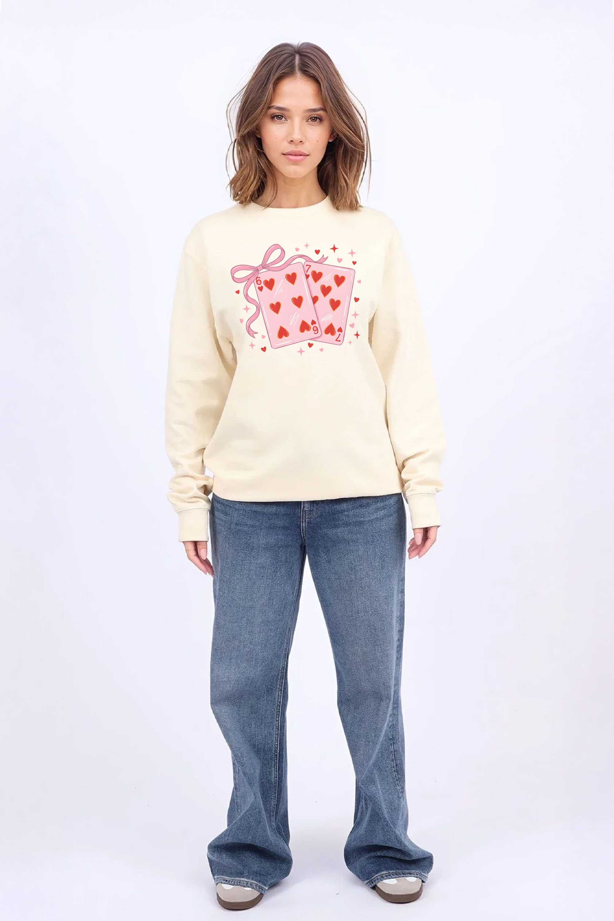 Valentine 67 Playing Cards Printed Sweatshirt