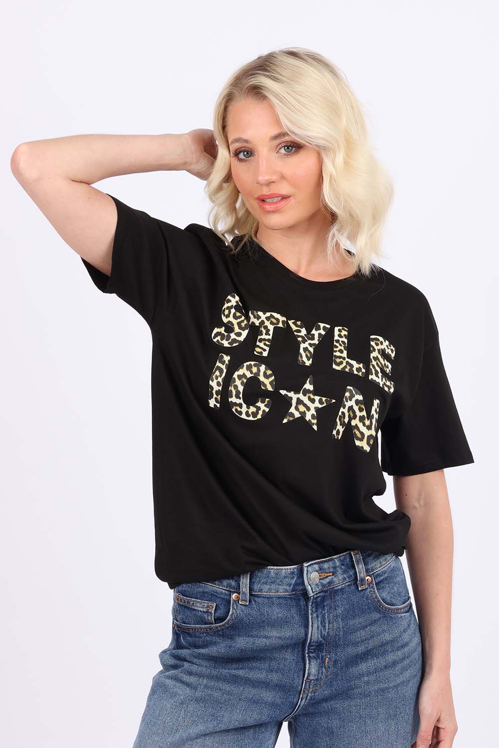 Leopard Style Icon Printed T Shirt