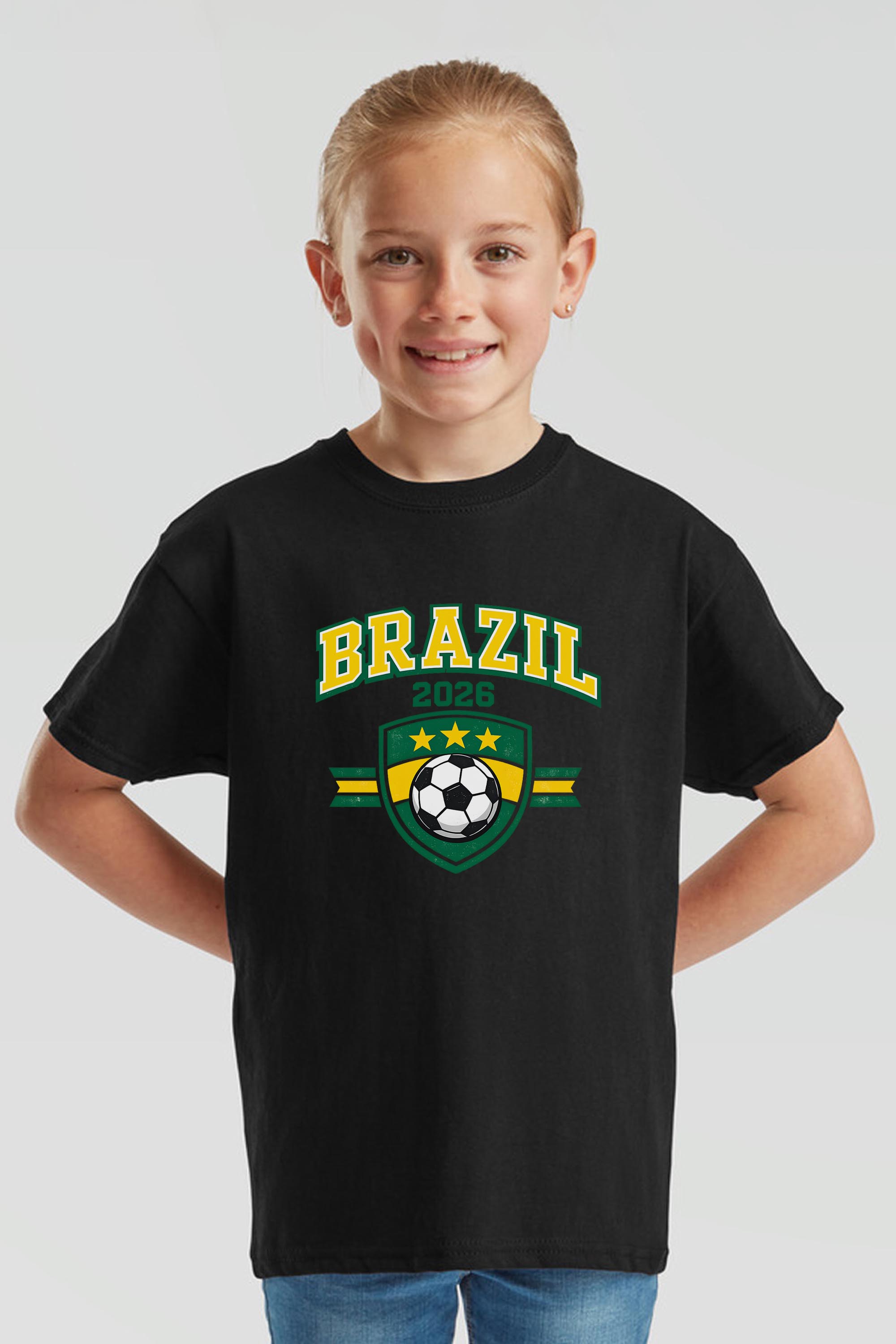 Kids Brazil Football Printed T-Shirt