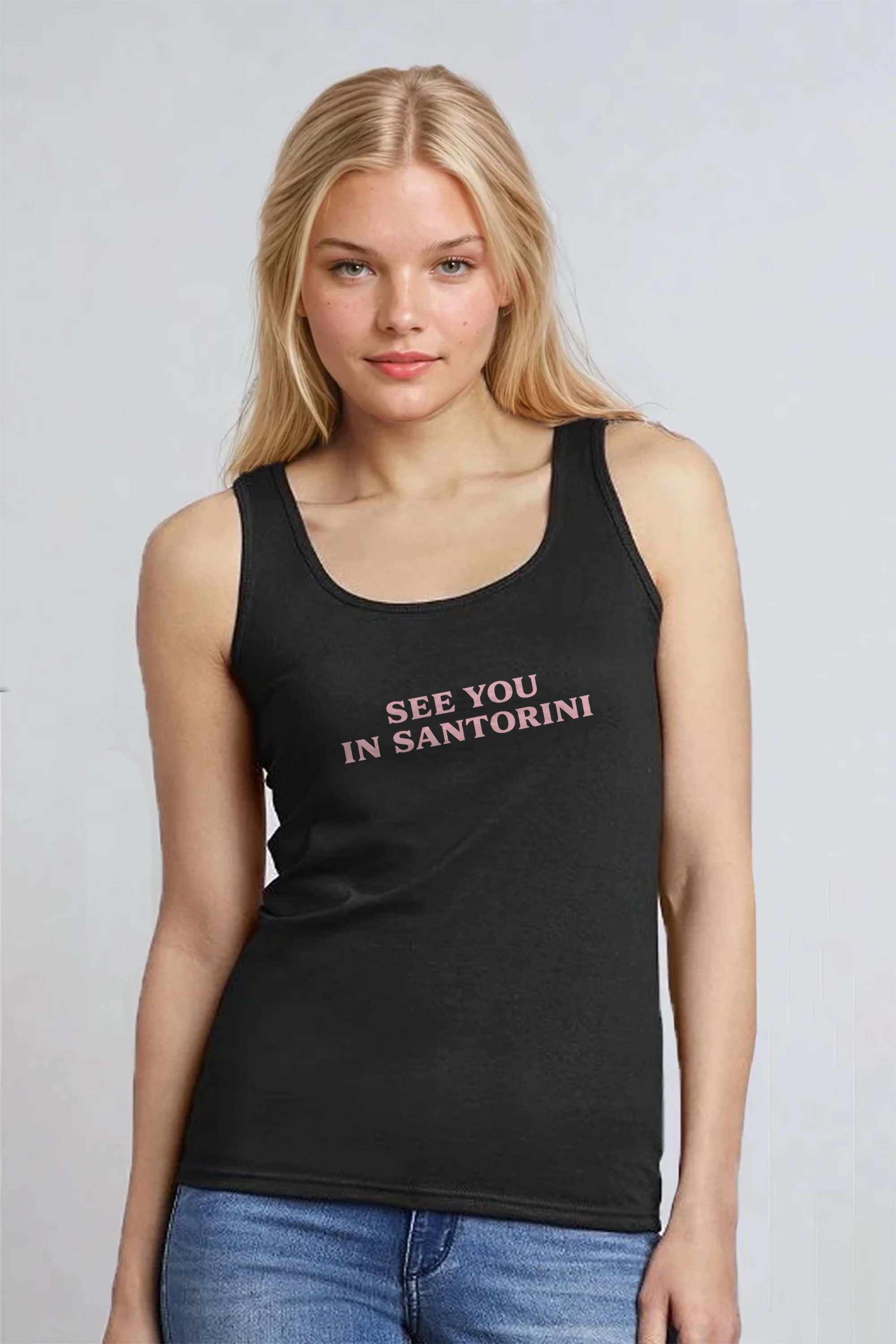 See You in Santorini Printed Tank Top