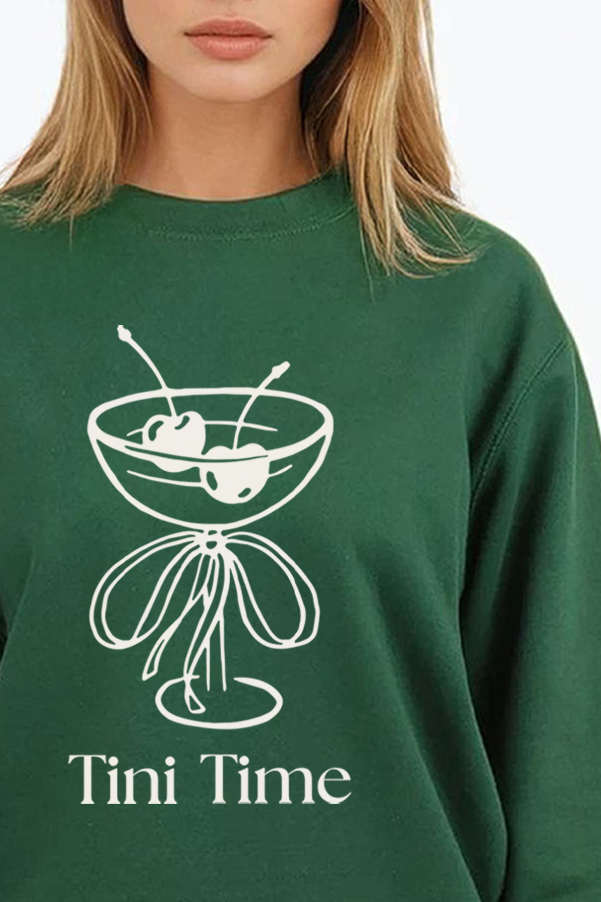 Tini Time Cocktail Graphic Printed Sweatshirt