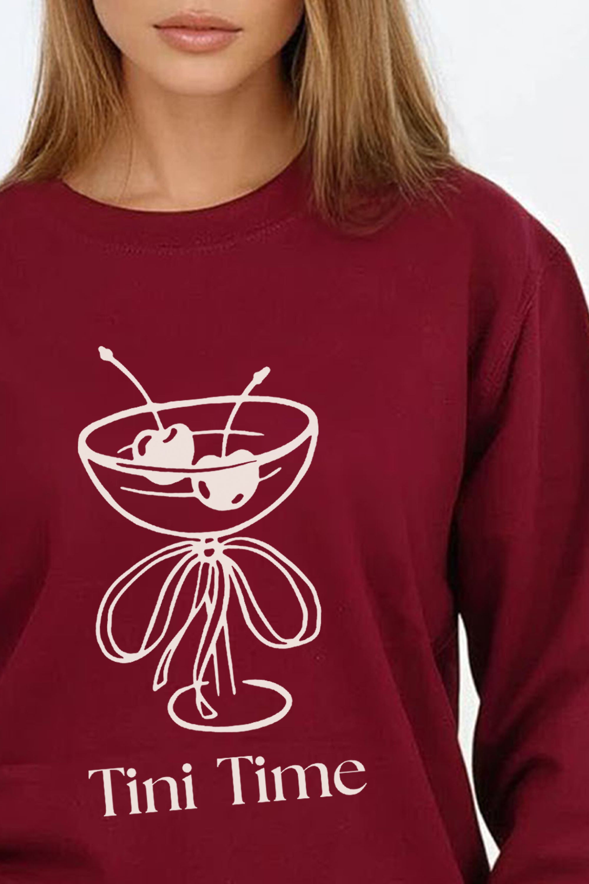 Tini Time Cocktail Graphic Printed Sweatshirt