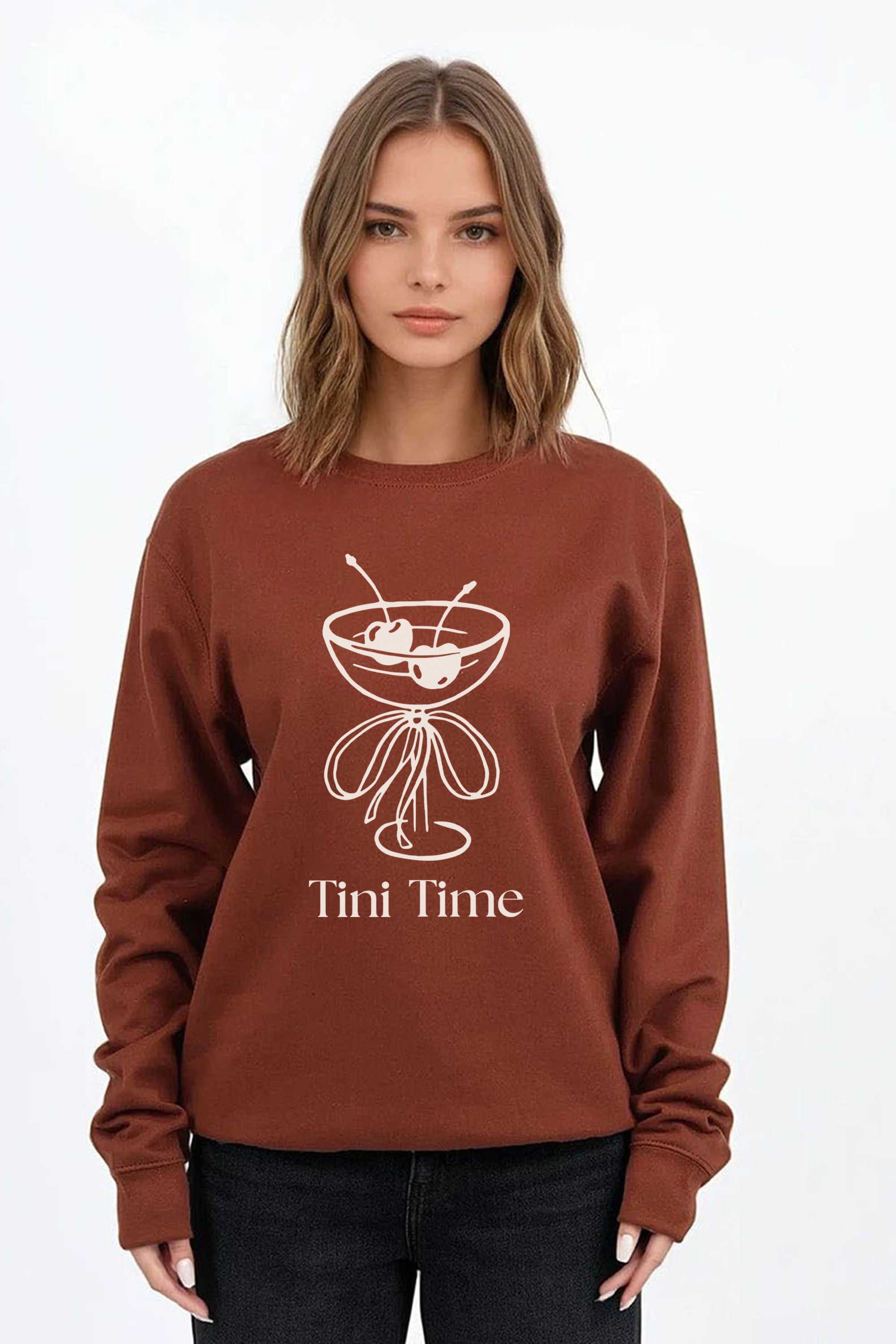 Tini Time Cocktail Graphic Printed Sweatshirt