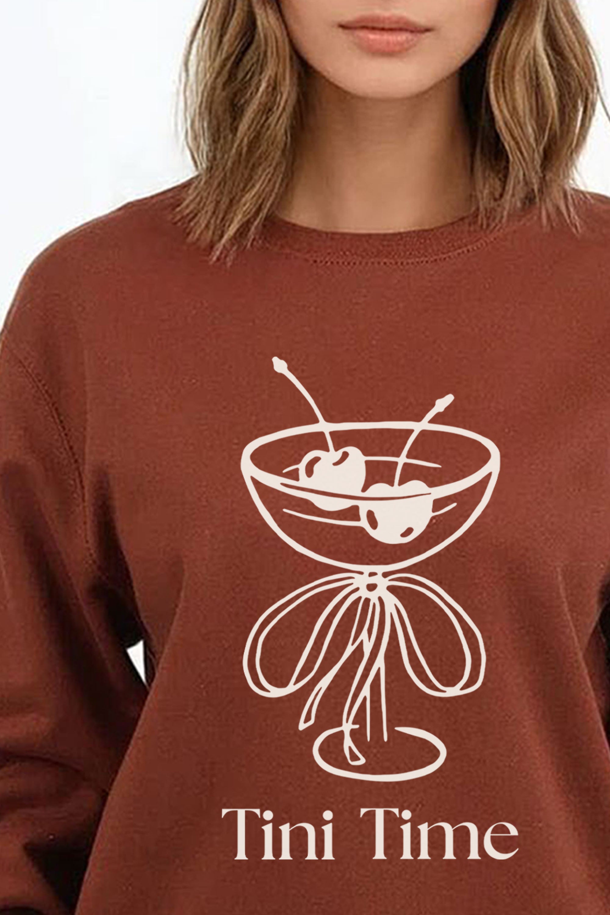 Tini Time Cocktail Graphic Printed Sweatshirt