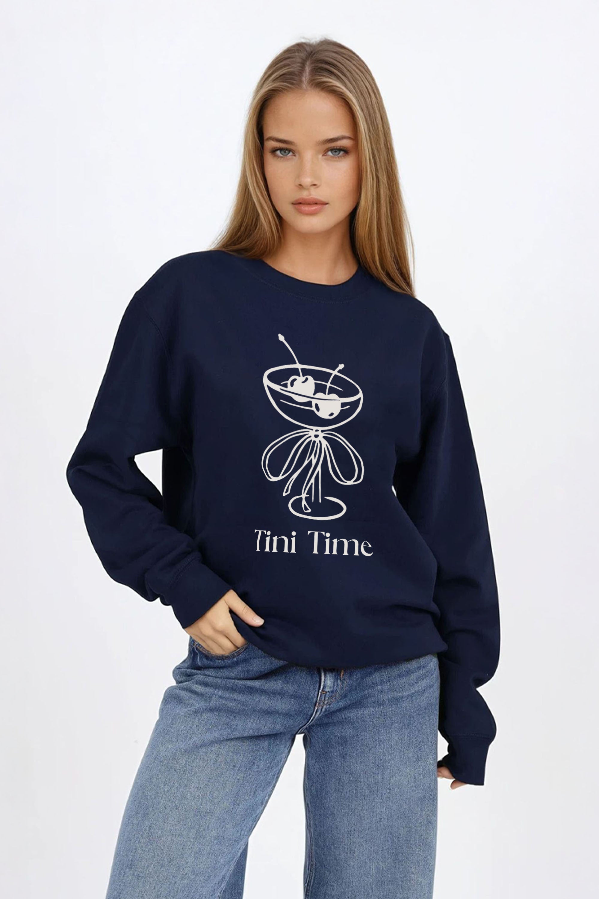 Tini Time Cocktail Graphic Printed Sweatshirt