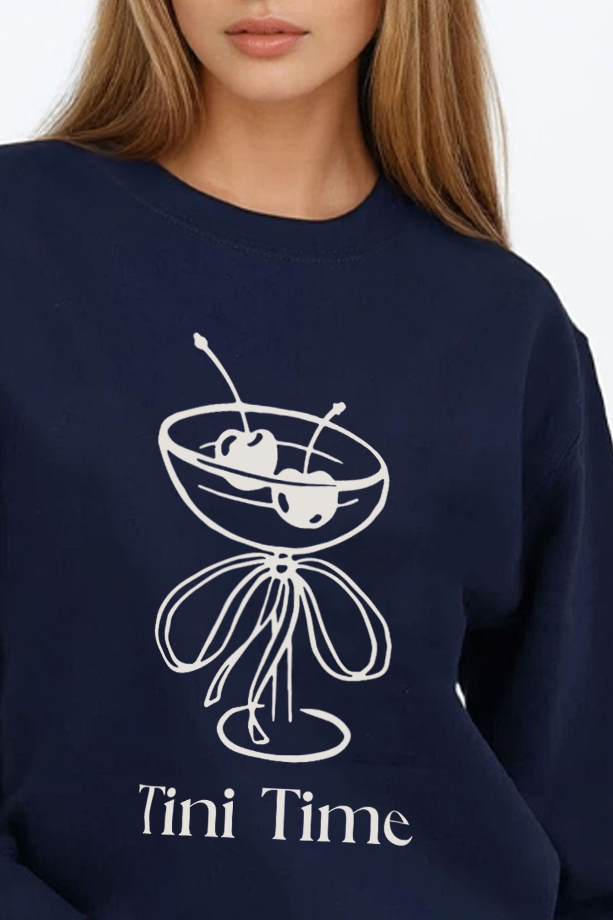 Tini Time Cocktail Graphic Printed Sweatshirt