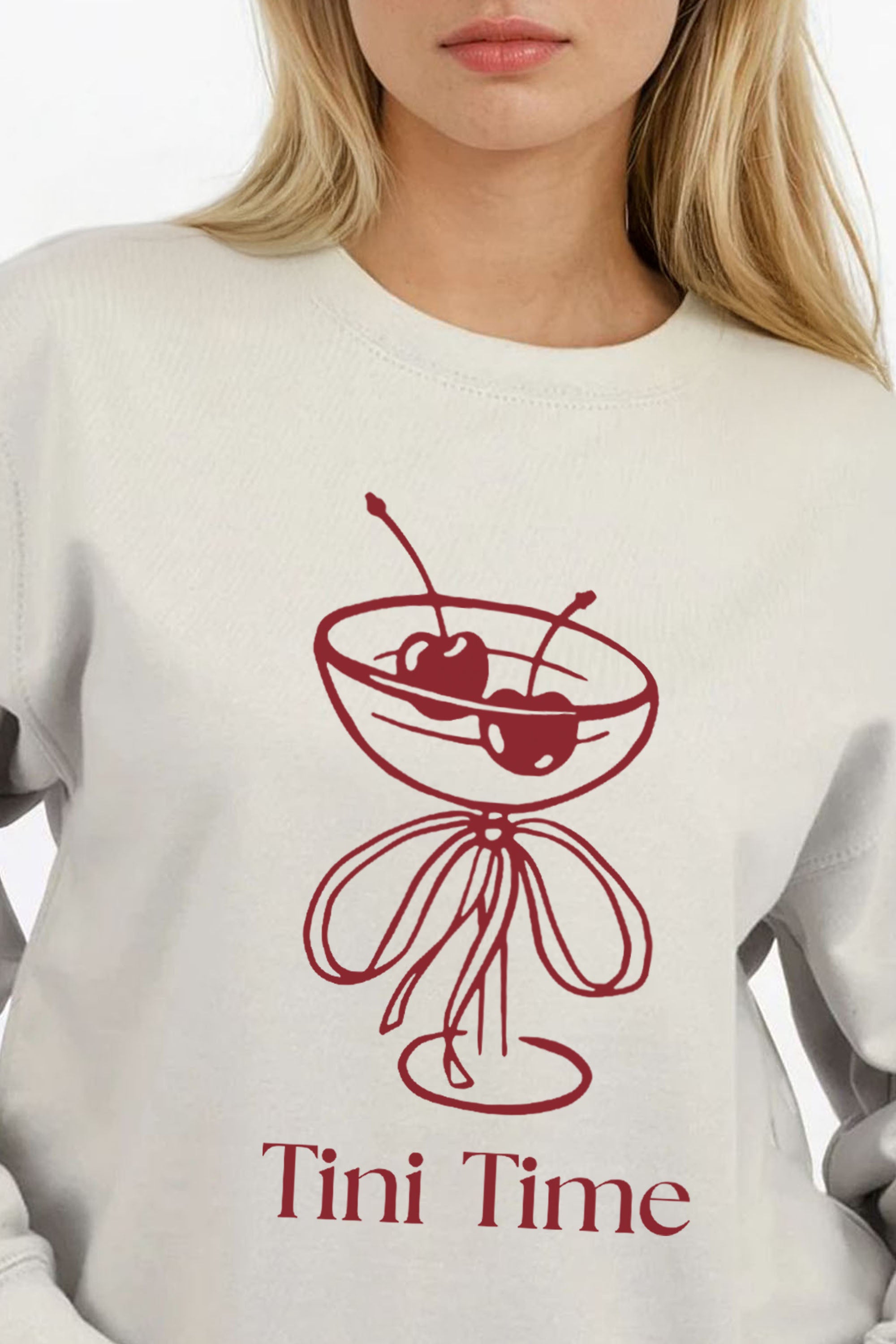 Tini Time Cocktail Graphic Printed Sweatshirt