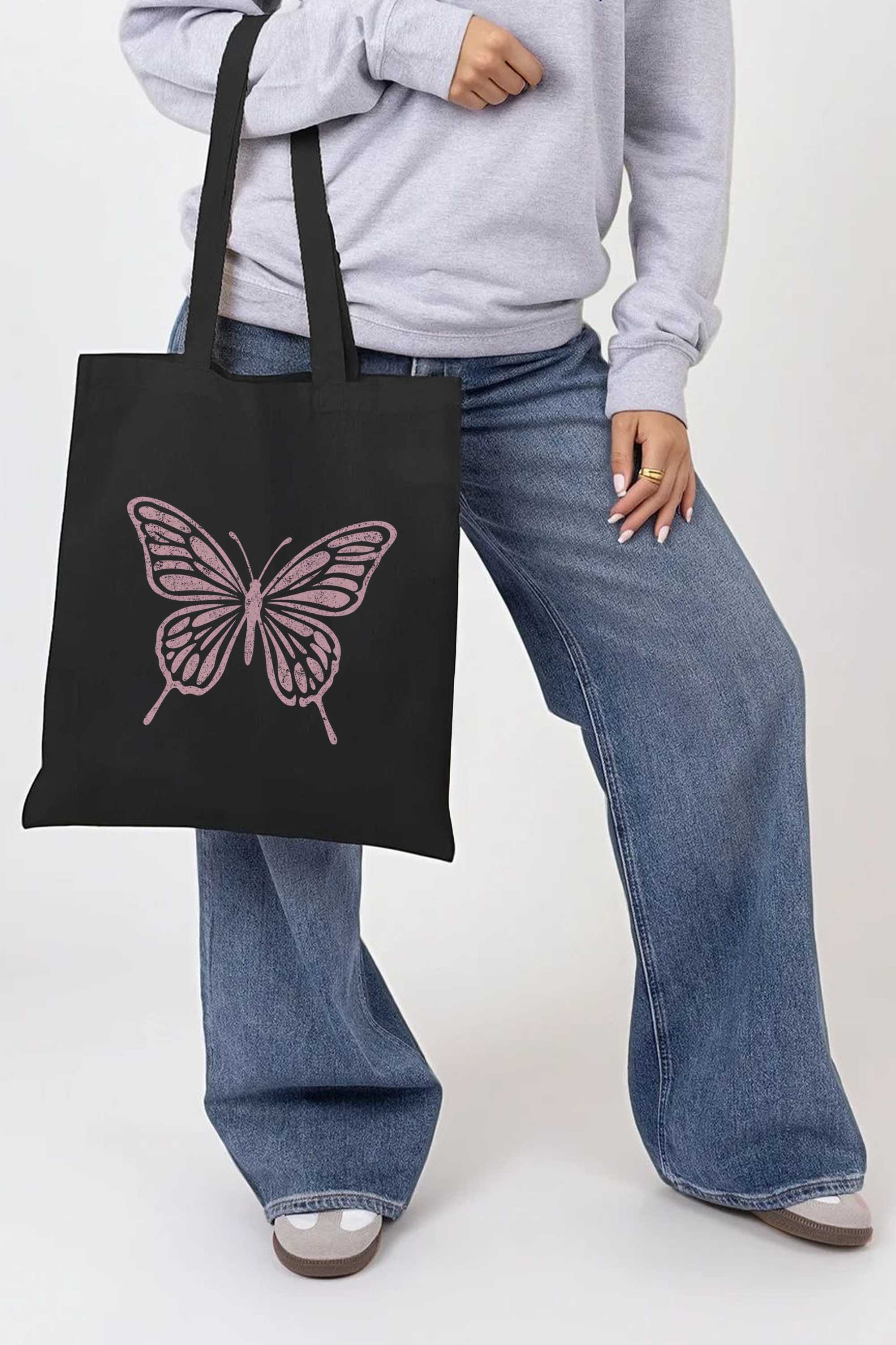 Butterfly Printed Tote Bag