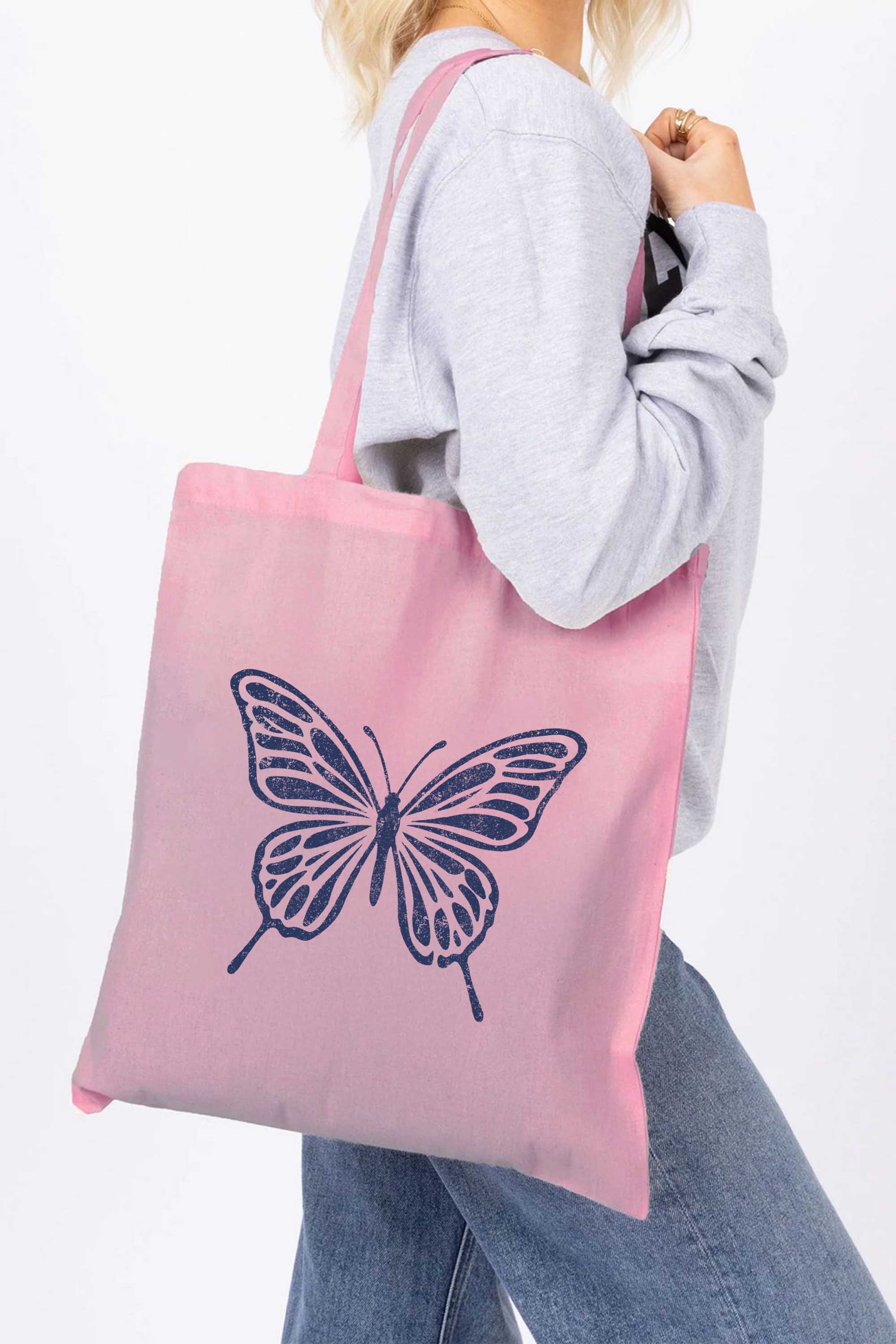 Butterfly Printed Tote Bag