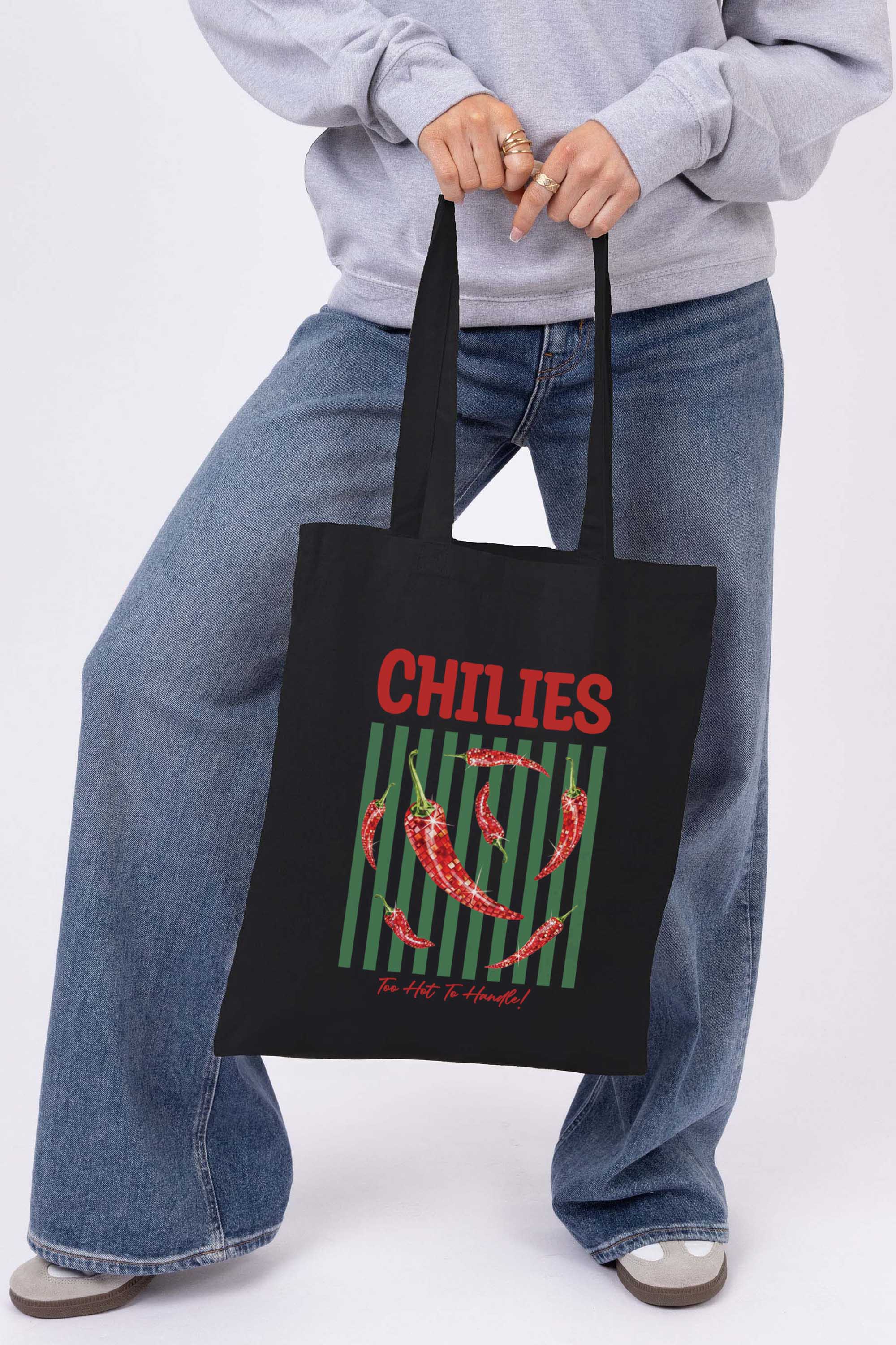 Retro Style Chilies Printed Tote Bag