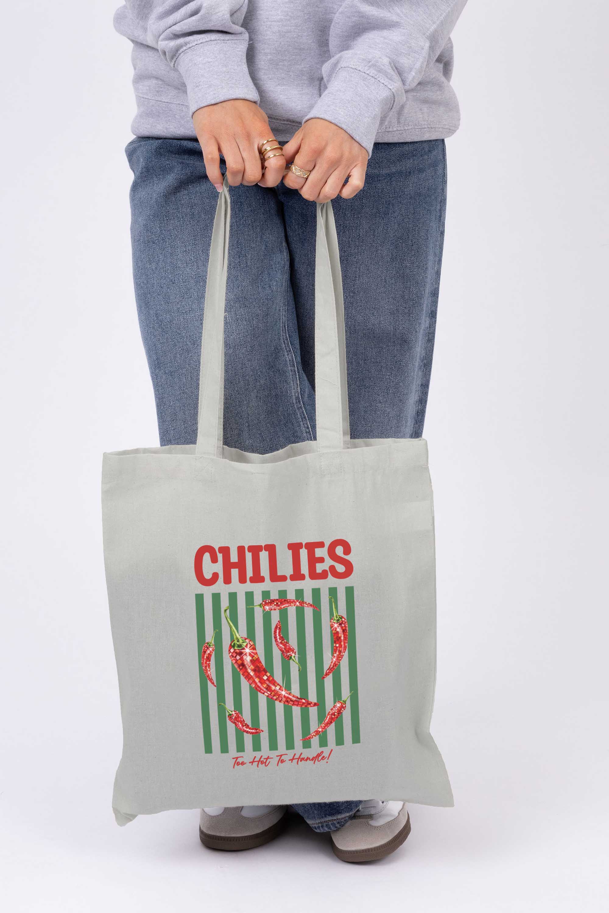 Retro Style Chilies Printed Tote Bag