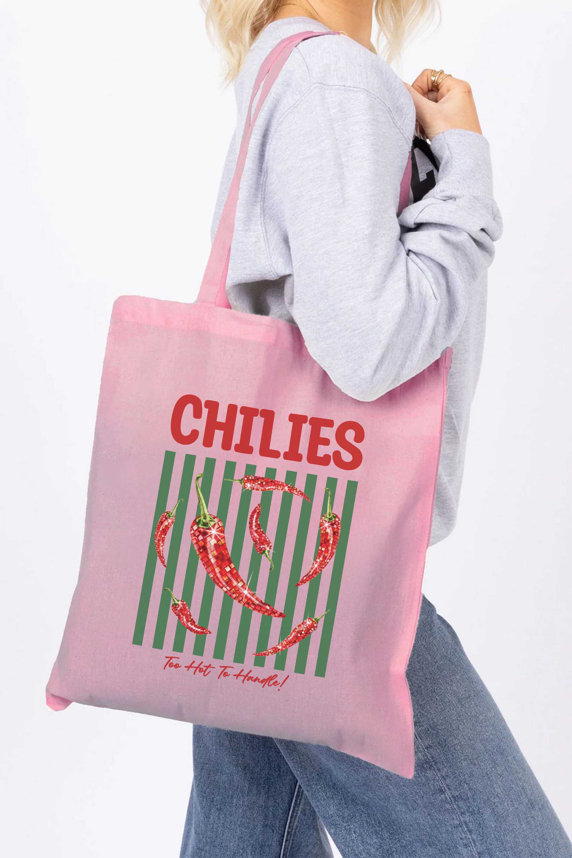 Retro Style Chilies Printed Tote Bag