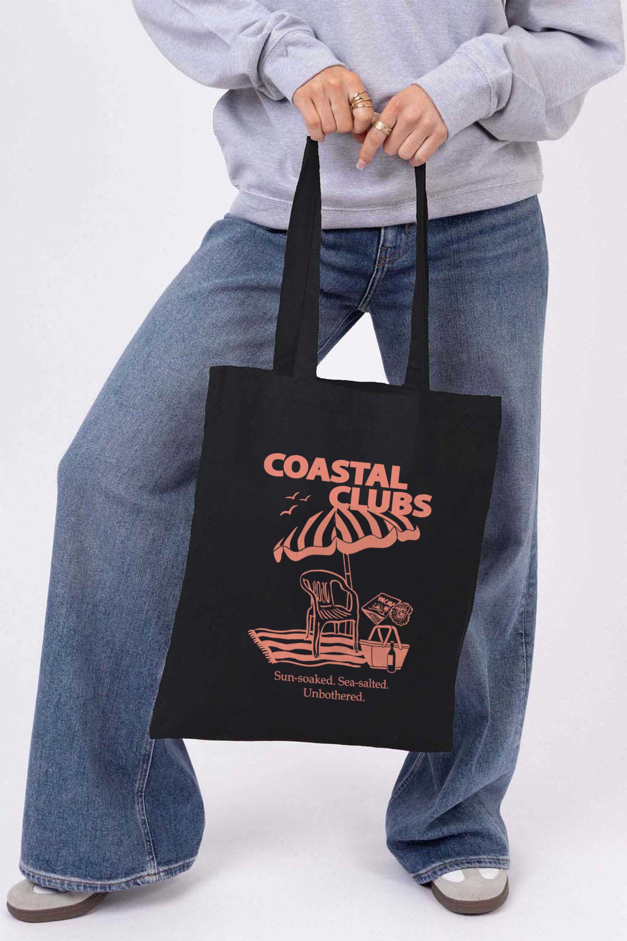 Coastal Club Printed Tote Bag