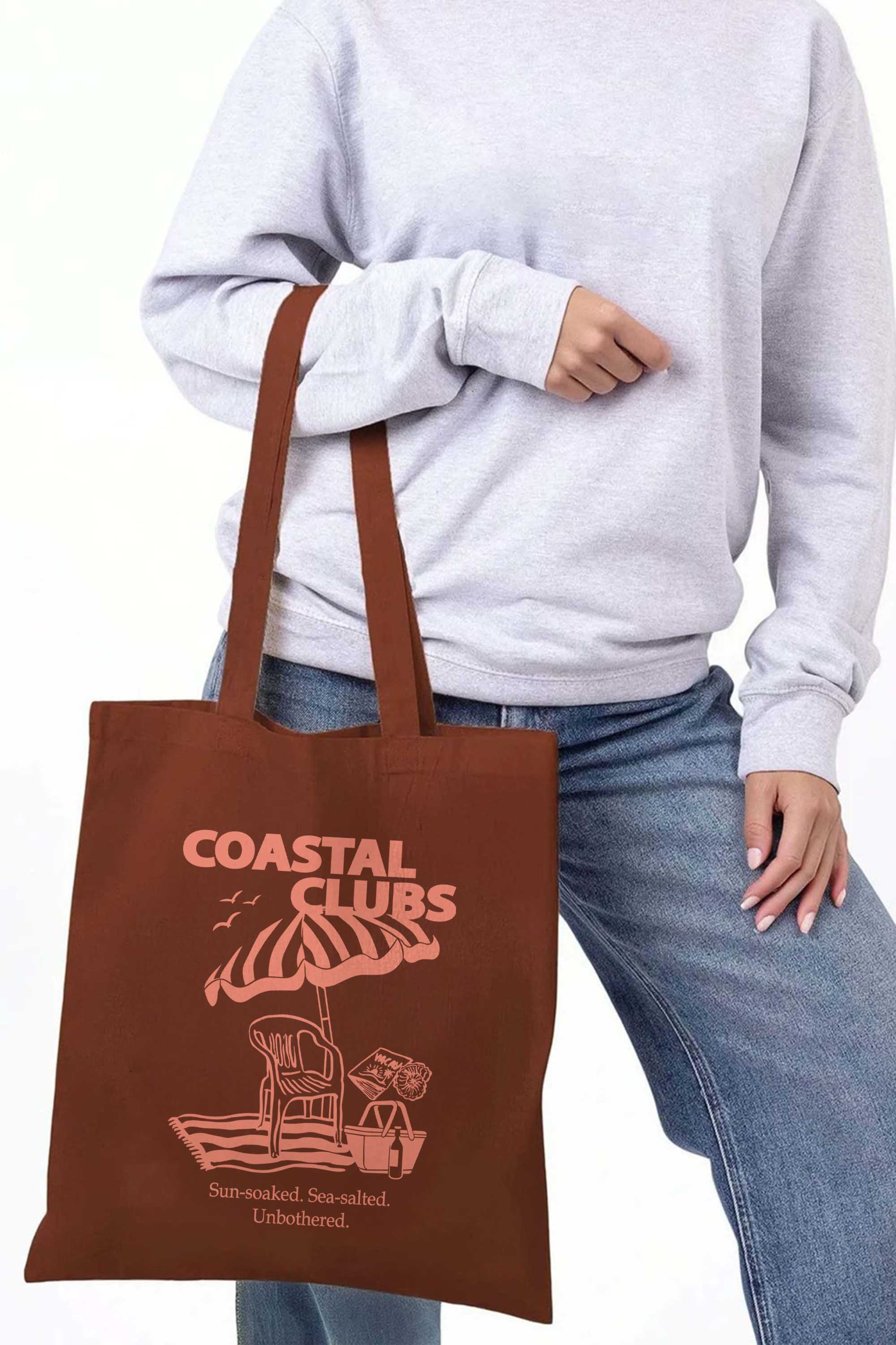 Coastal Club Printed Tote Bag