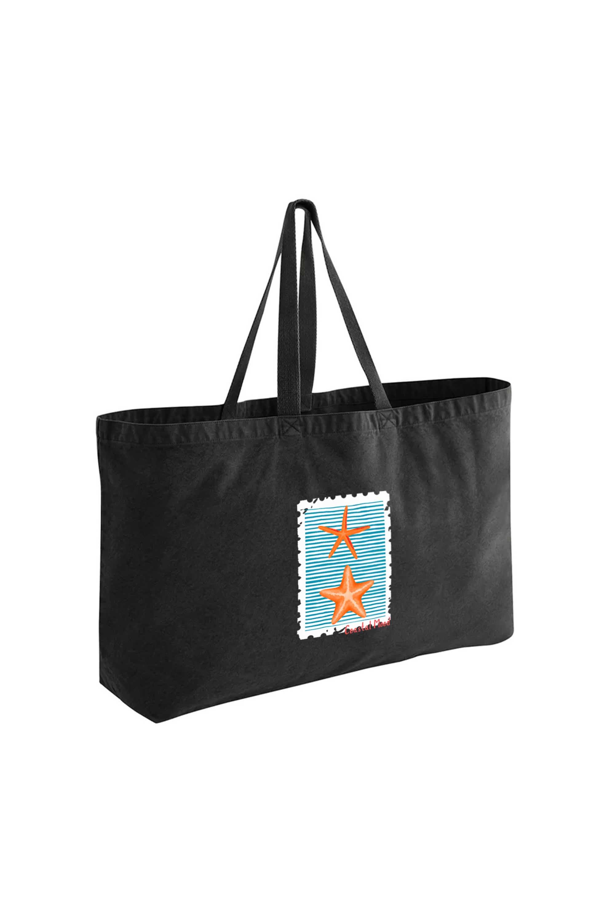 407gsm Acid Washed Coastal Mood Printed Oversized Cotton Tote Bag