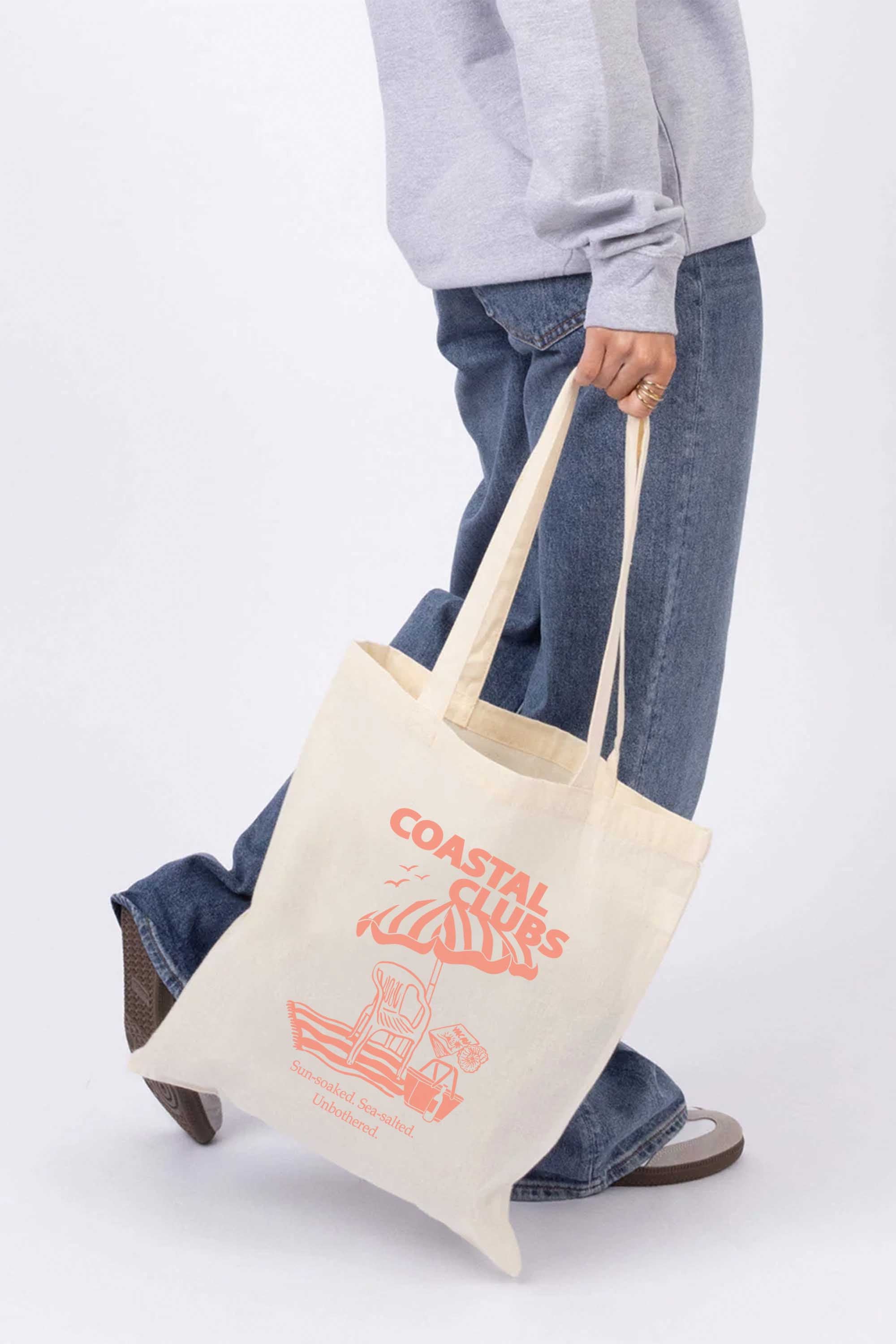 Coastal Club Printed Tote Bag