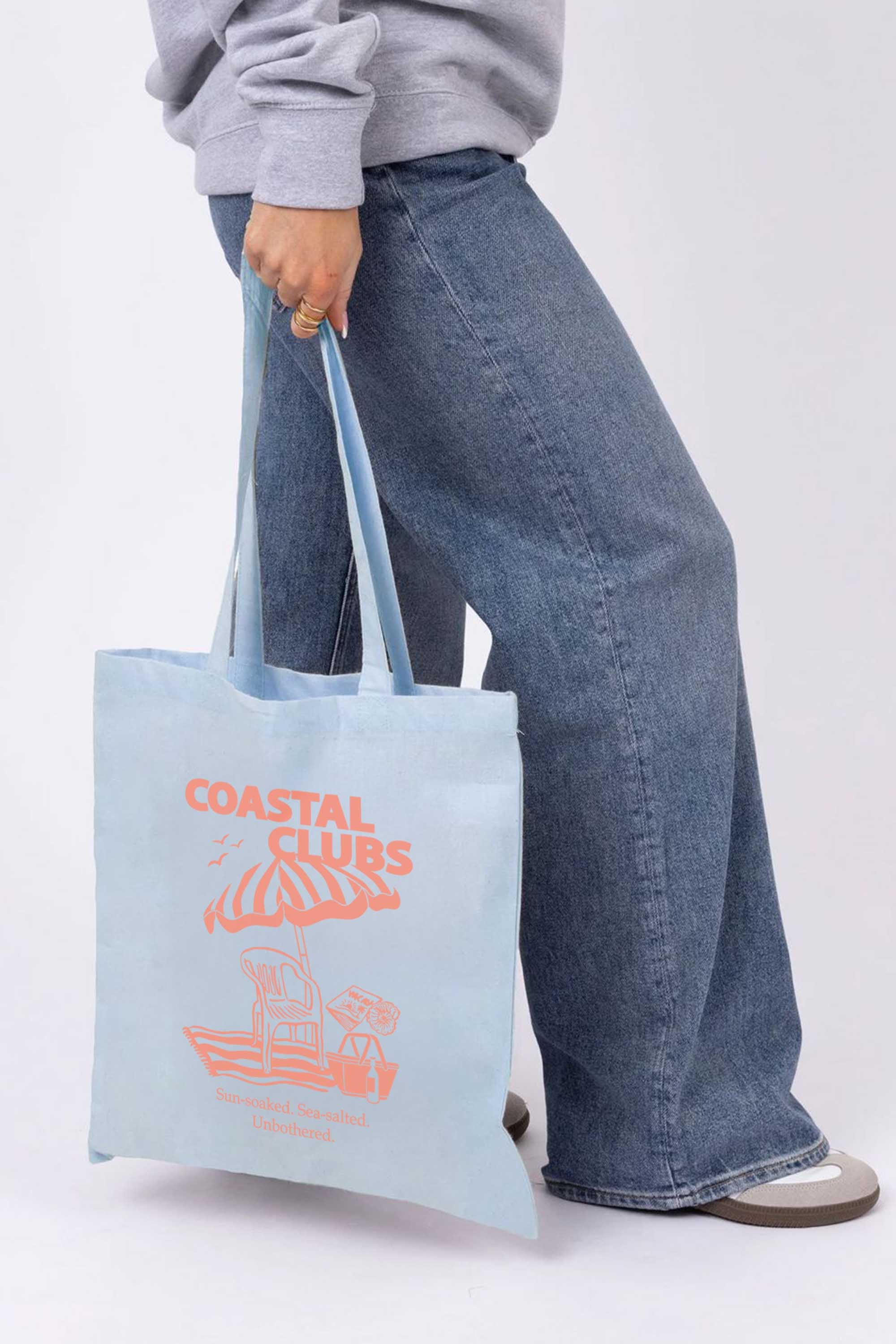 Coastal Club Printed Tote Bag