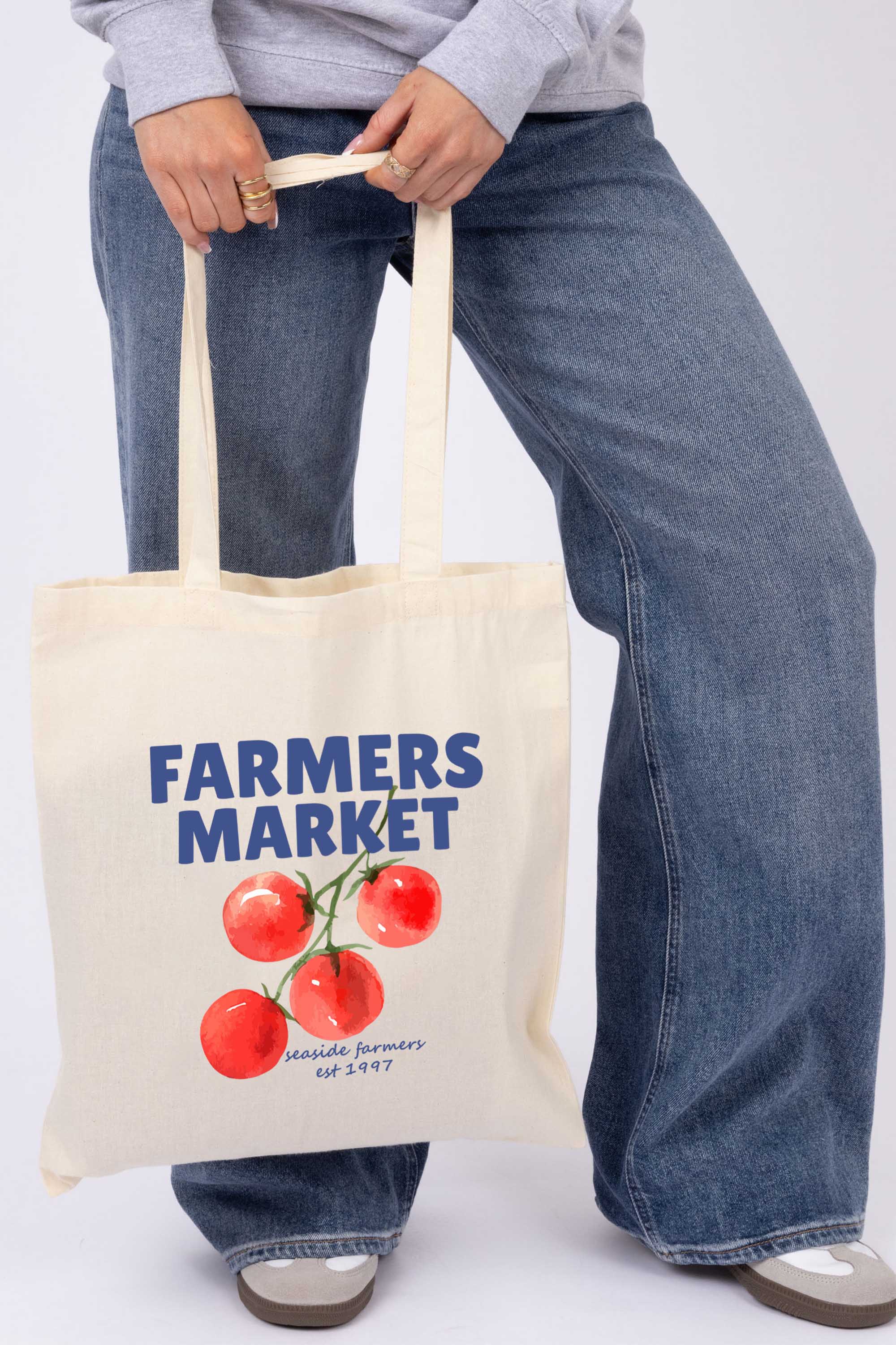 Farmers Market Printed Tote Bag