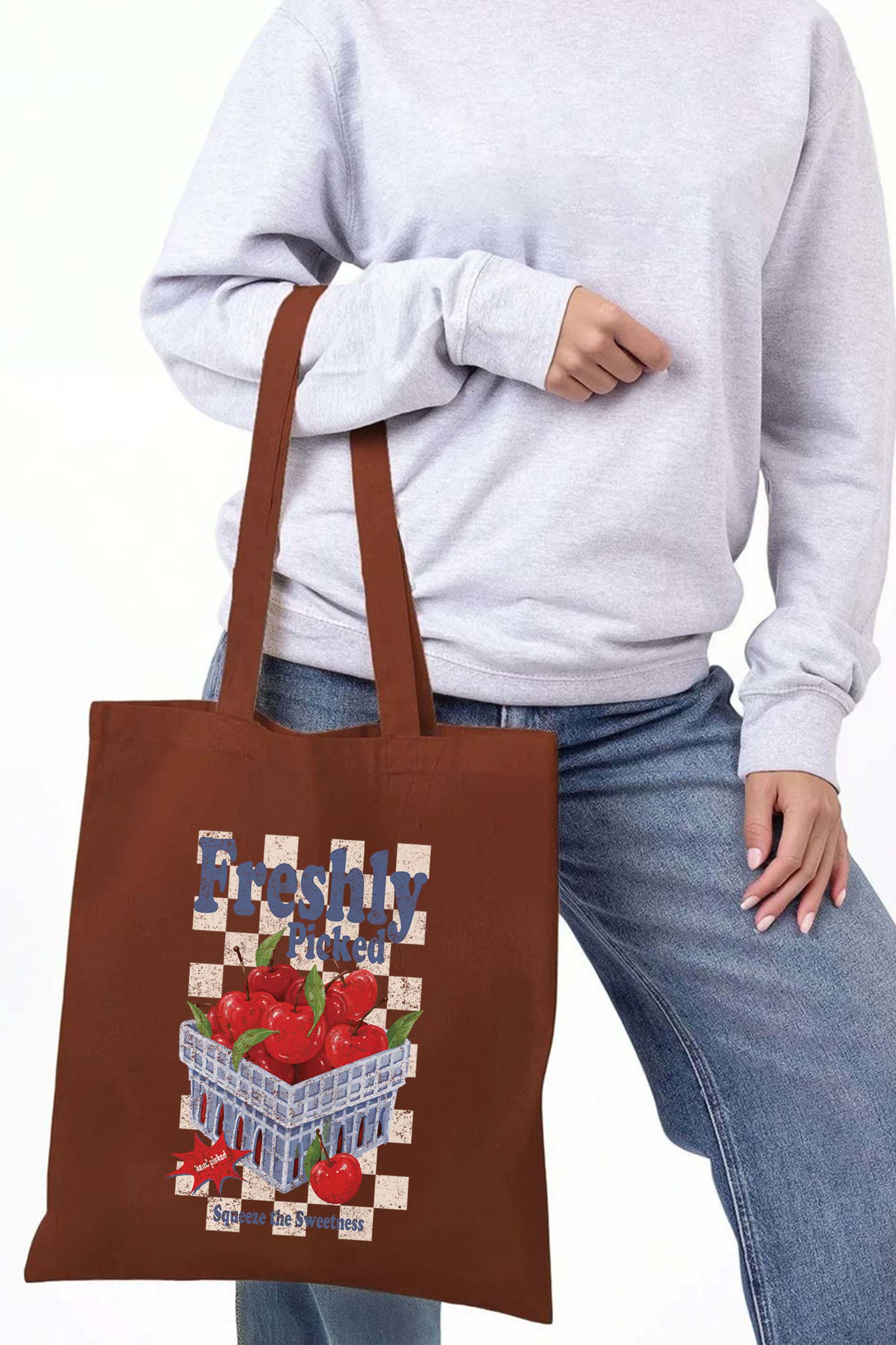 Freshly Picked Apples Printed Tote Bag