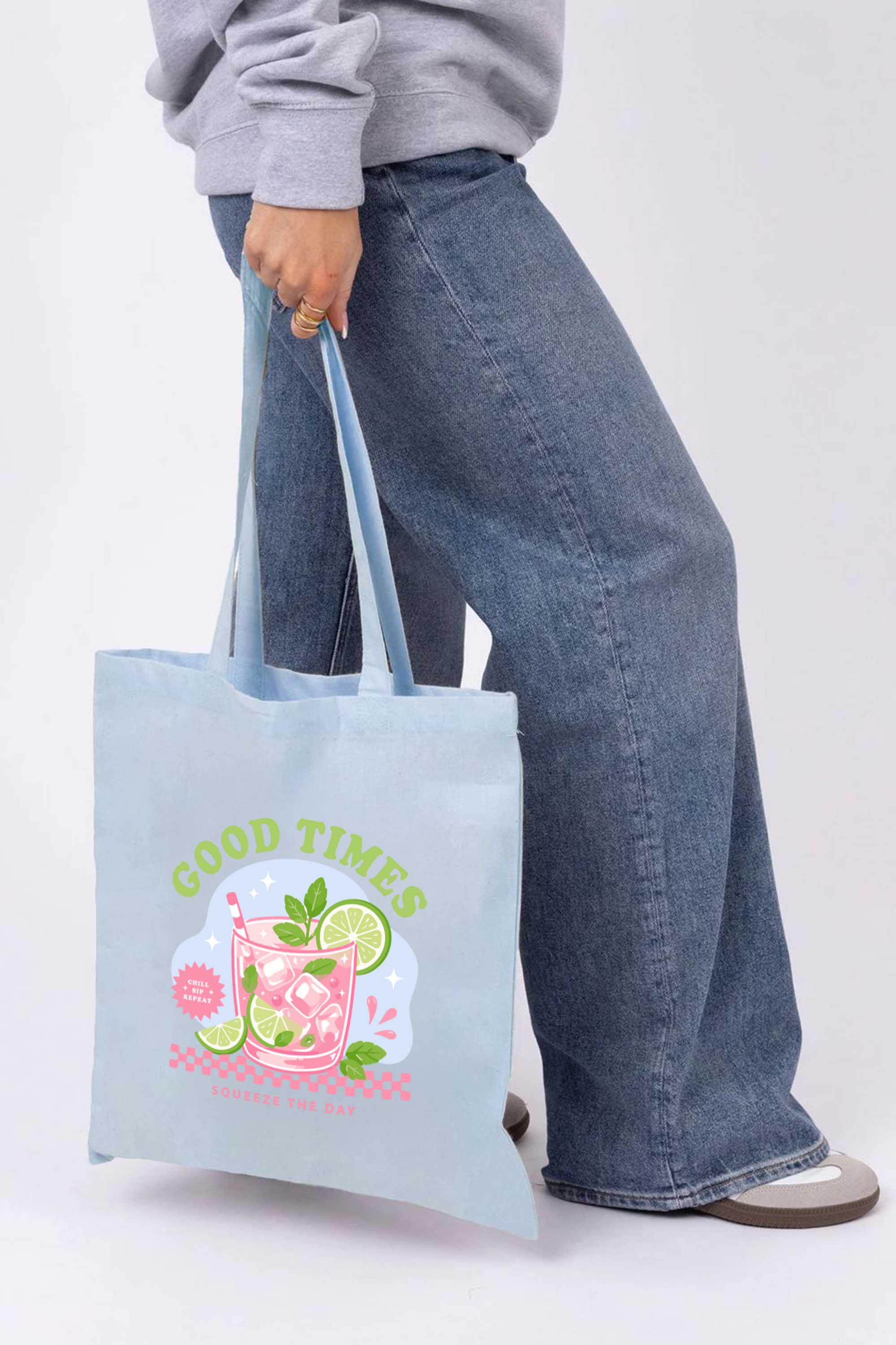 Good Times Summer Drink Printed Tote Bag