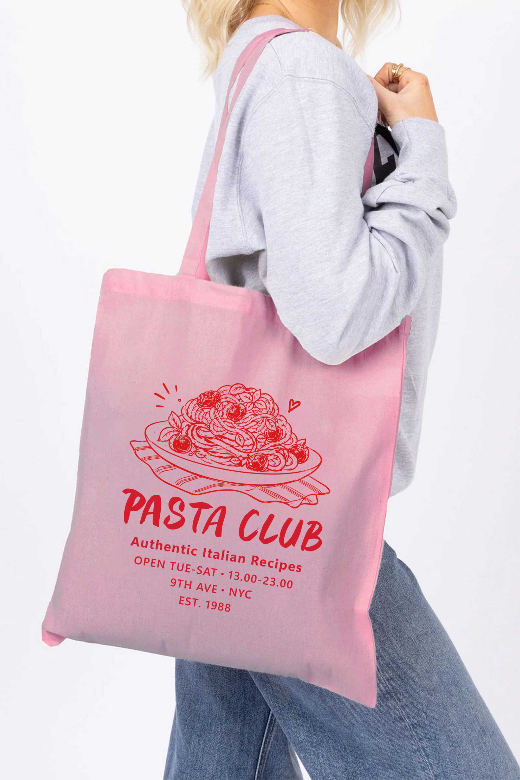 Pasta Club Printed Tote Bag