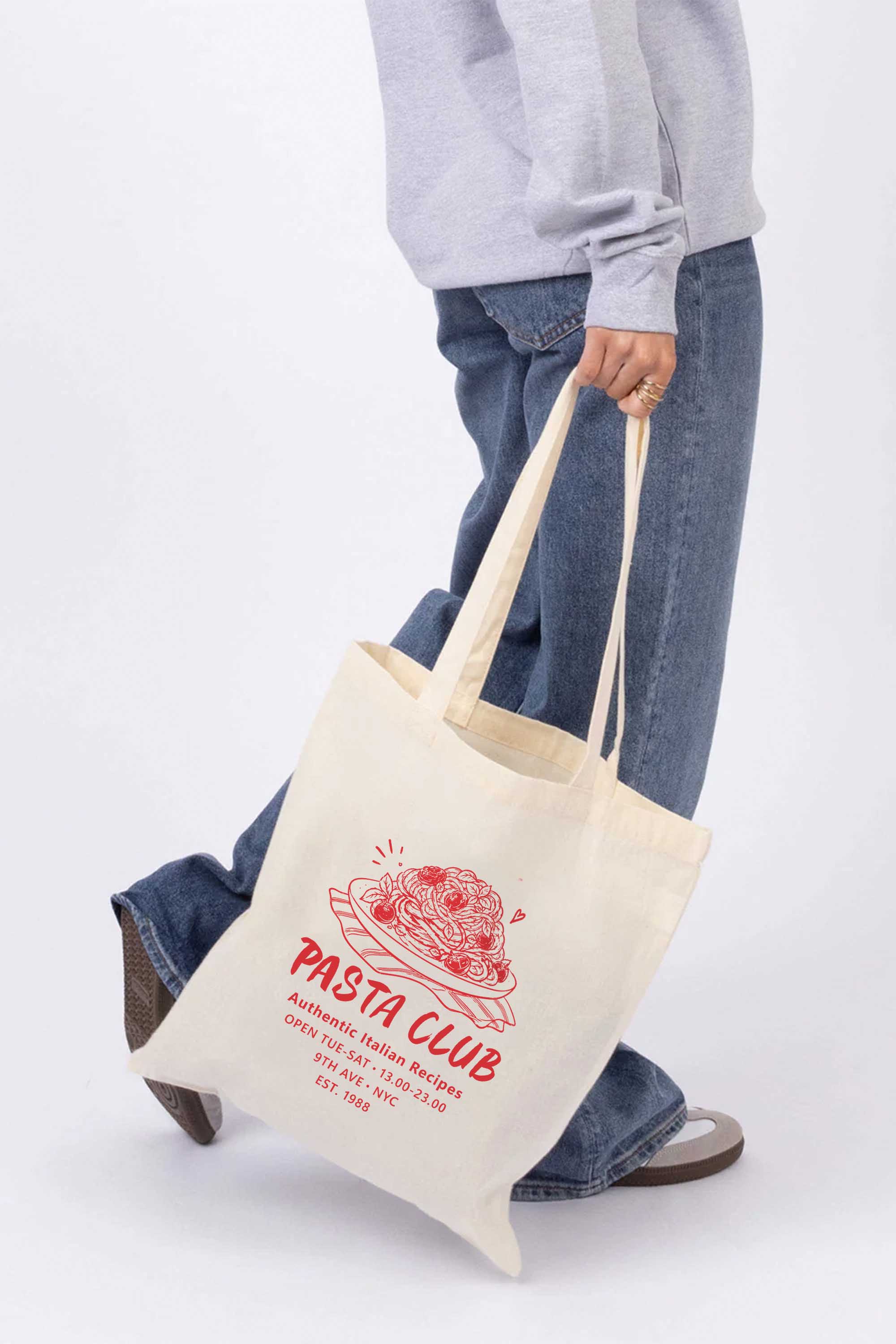 Pasta Club Printed Tote Bag